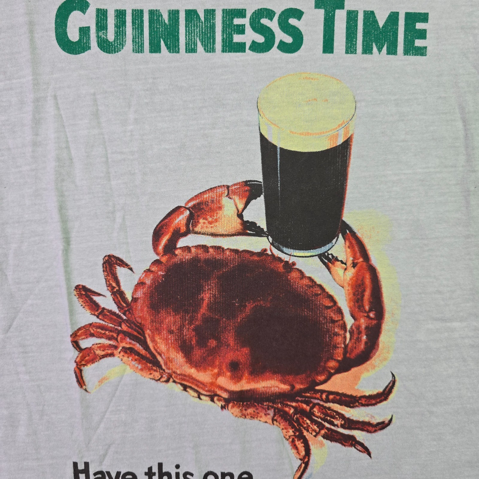 GUINNESS IRISH BEER SHIRT MENS XL Gray IRELAND Distressed Crab Brew CASUAL NWT