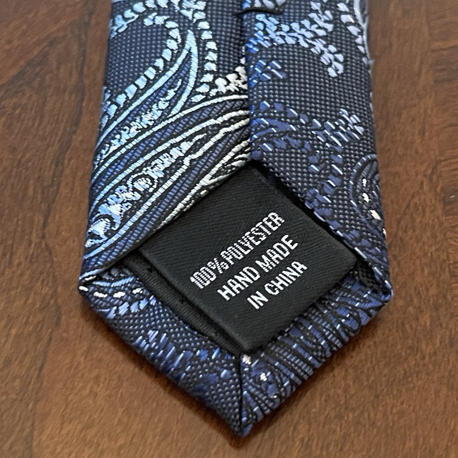 Platinum Designs Blue Hand Made 100% Polyester Men’s Neck Tie Made In China