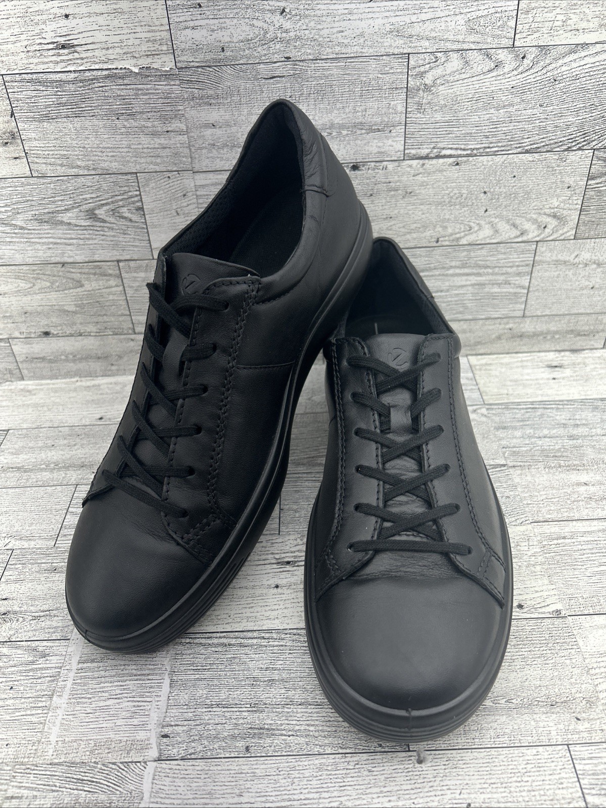 Ecco Soft 7 Mono 2.0 Black Leather Lace Up Casual Sneaker Women EU 40 US 9-9.5