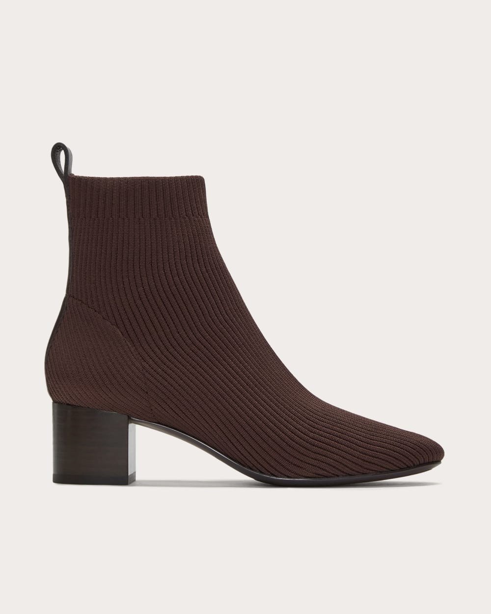Everlane The Glove Boot Rib Knit Ankle Sock Boots Size 6 Brown ReKnit Block Heel