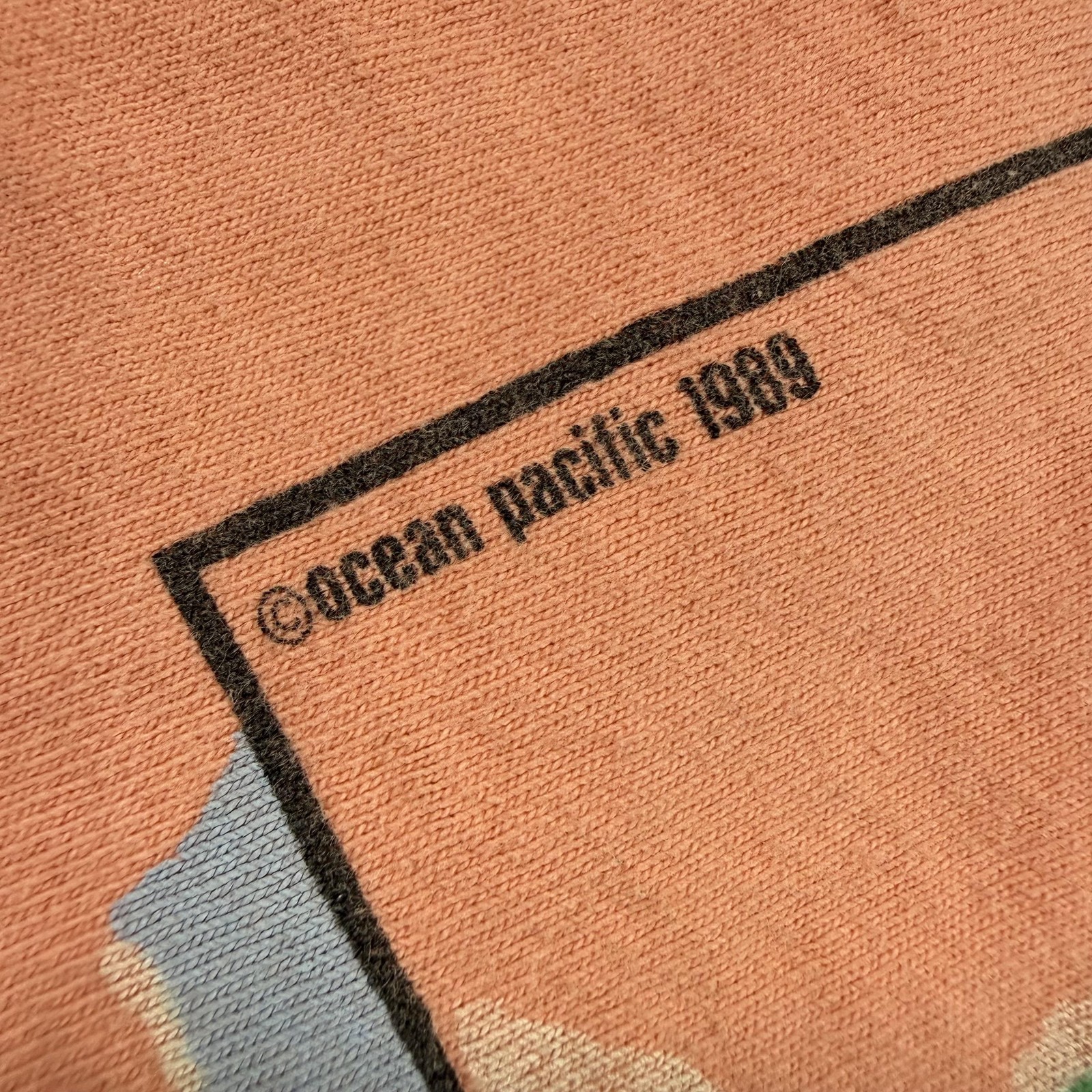 Vintage Ocean Pacific Shirt Mens Large Pink Windsurf Surf Graphic 80s 1989 USA
