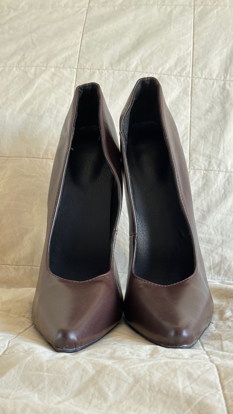 Womens genuine leather shoes with extreme with 7.5″ heels Size 45 or US 13