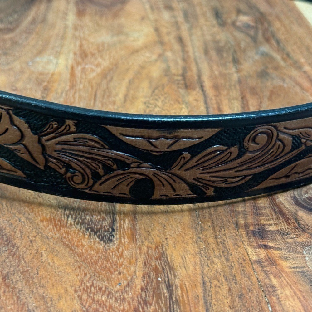 Source Unknown Black and Brown Embossed Belt
