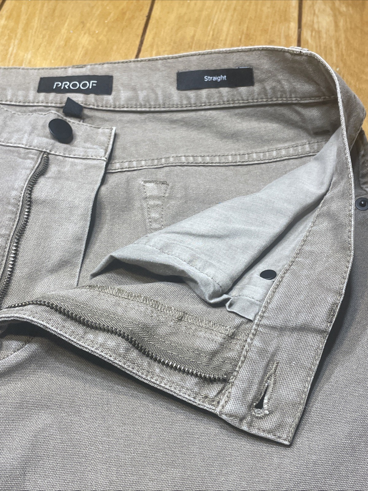 Proof Rover Pants Mens Size 31×28 Straight Canvas Stretch Huckberry Beige Khaki