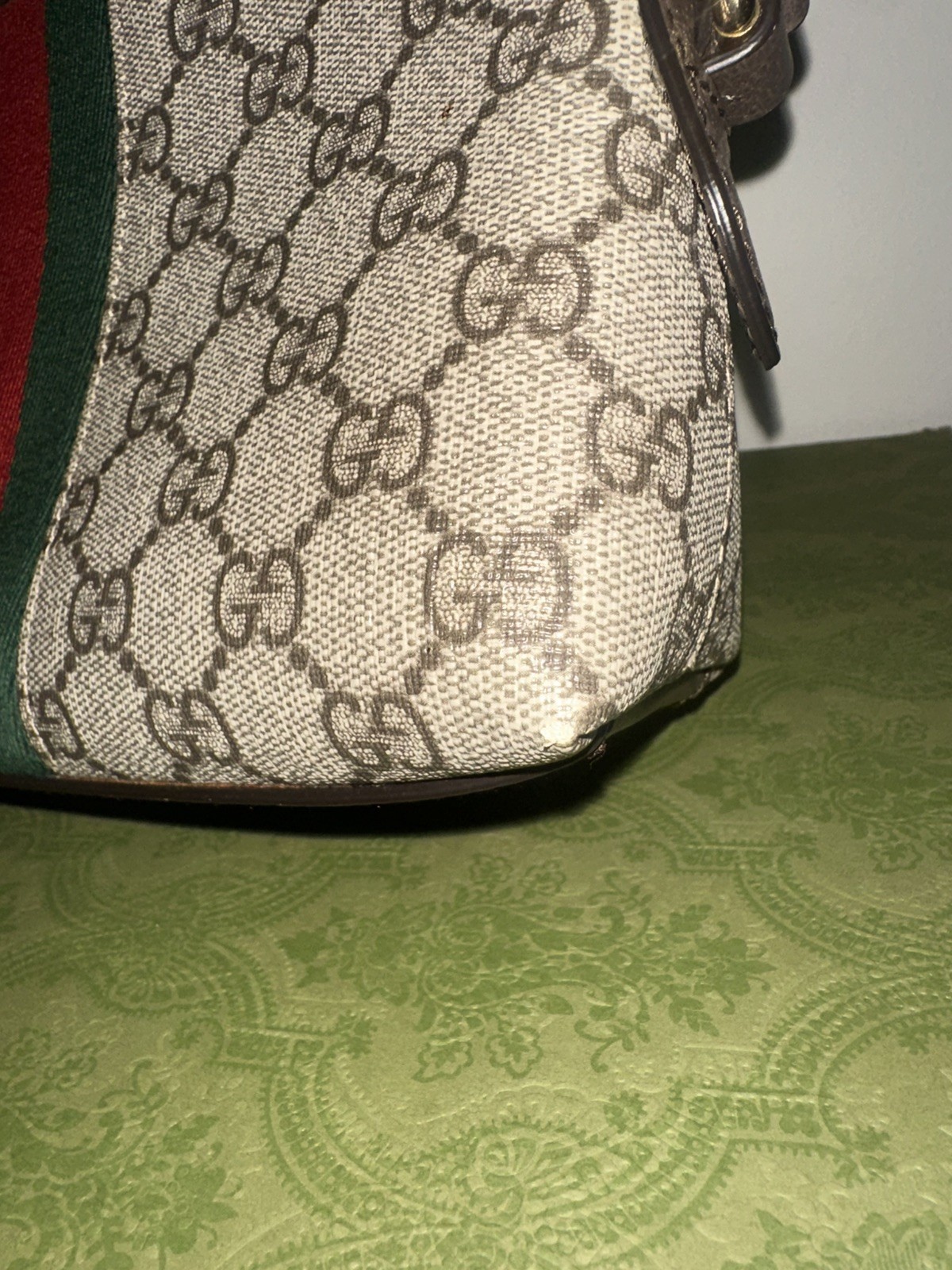 Gucci GG Supreme Monogram Web Ophidia Dome Crossbody Shoulder Bag Handbag Purse