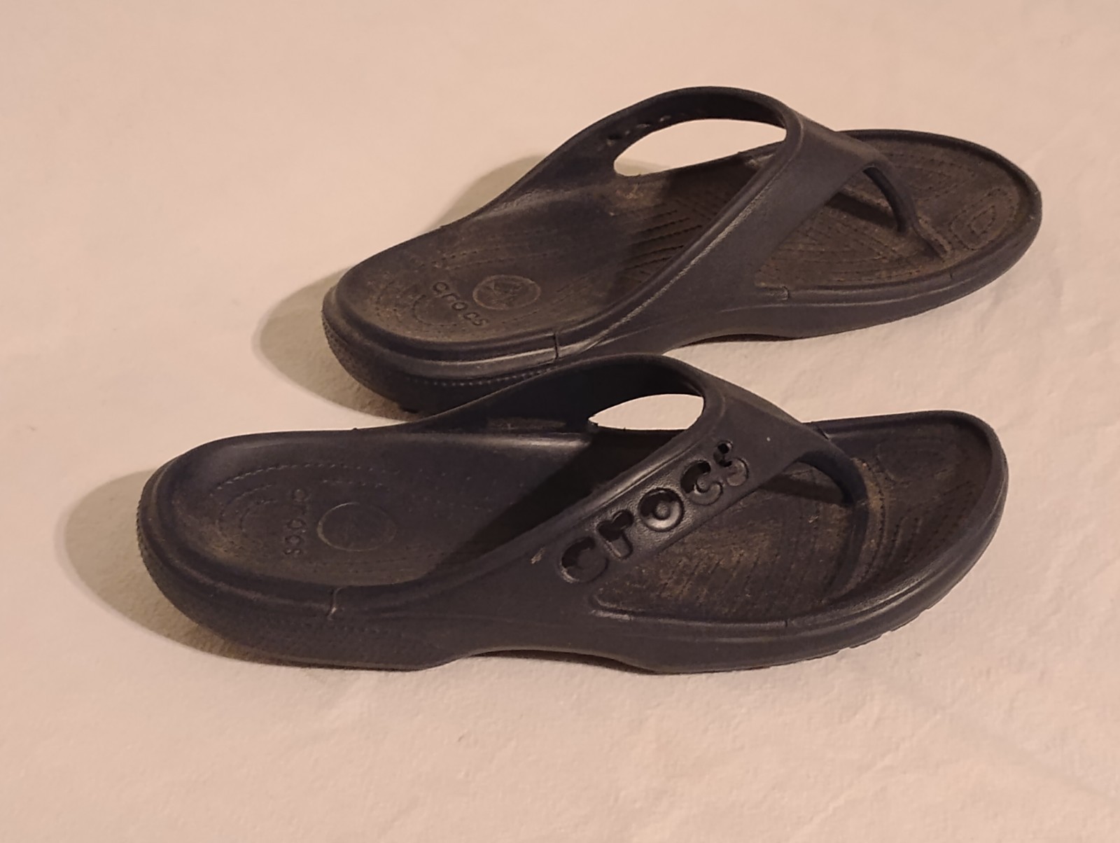 CROCS Black Slip On Lightweight Flip Flop Thong Sandal Size:W9 M7 *VGUC*