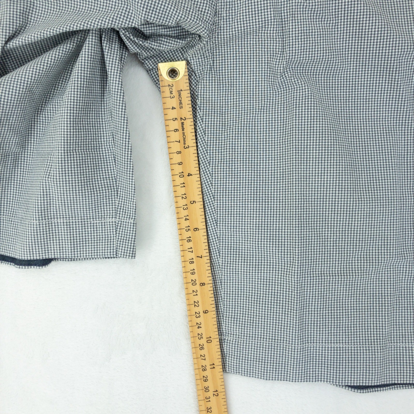 Ted Baker Shorts Mens Size 40R Blue Gingham Micro Check Casual 100% Cotton