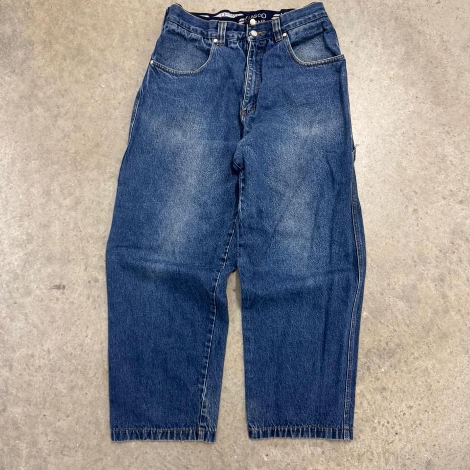 Vintage Y2K Vasco Denim Jeans Baggy Wide Leg Mid Wash 33 x 30