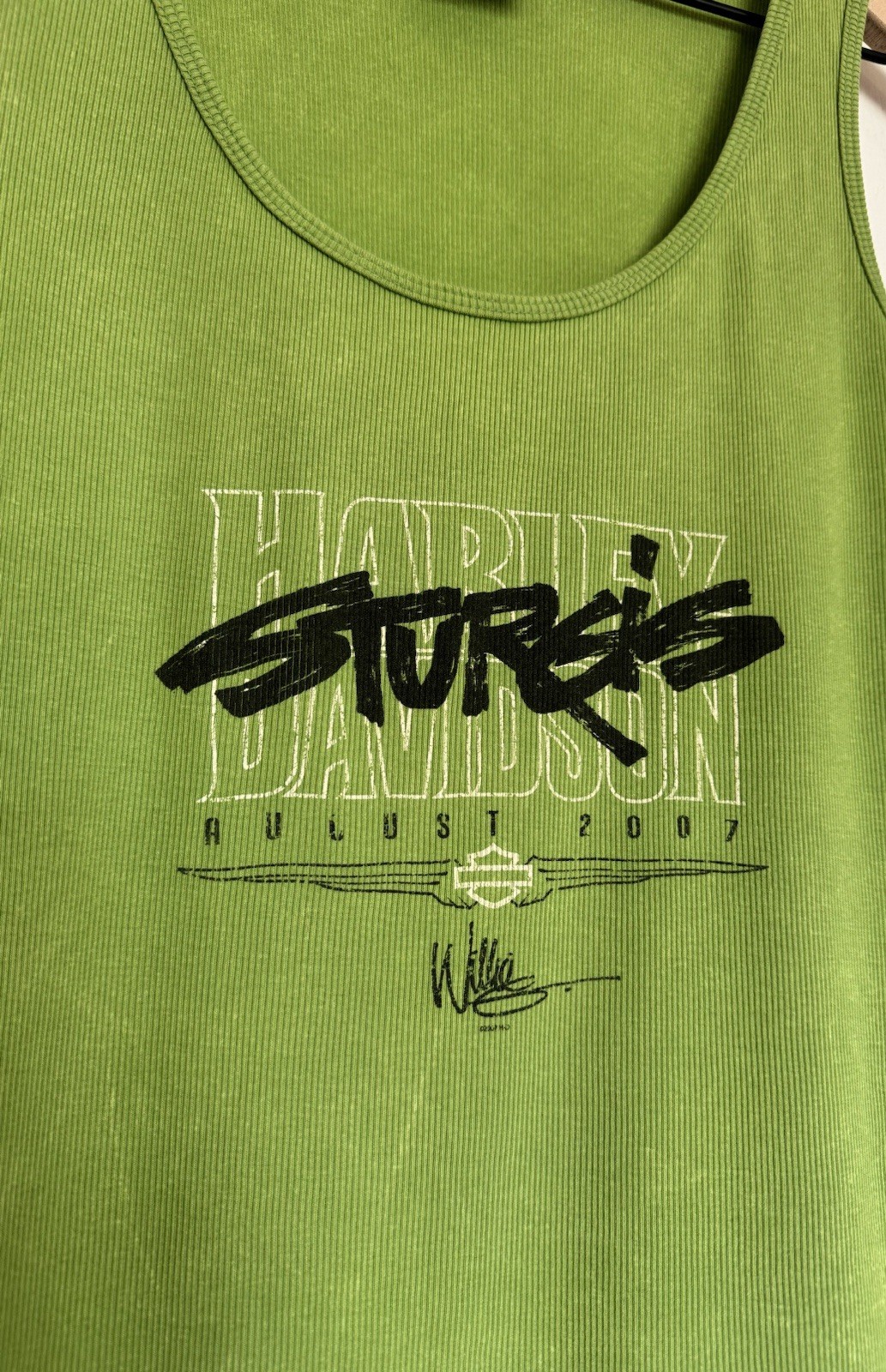 Harley-Davidson Rare Women’s Medium Green Vintage “Sturgis 2007” Tank top