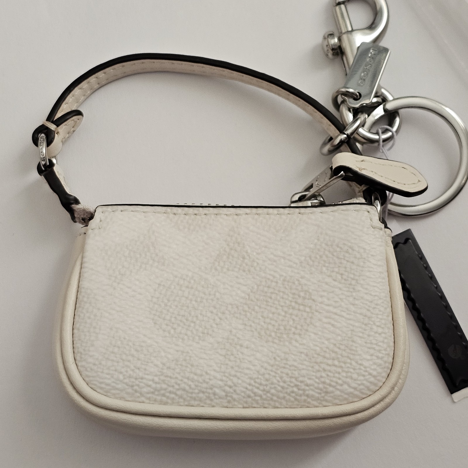 Coach ~ Mini Nolita Bag Charm In Signature Canvas White/Chalk CX067 NWT