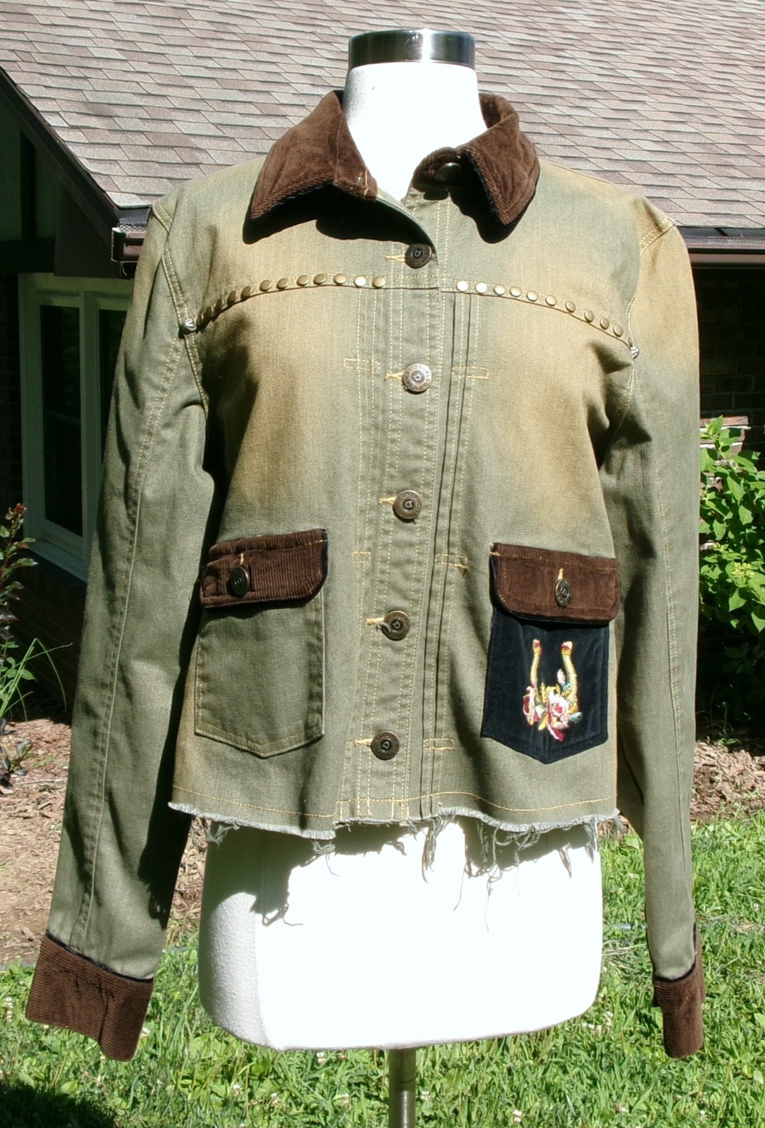 Double D Ranch Distressed Embroidered Giddy Up Work Jacket NWT $350 Large