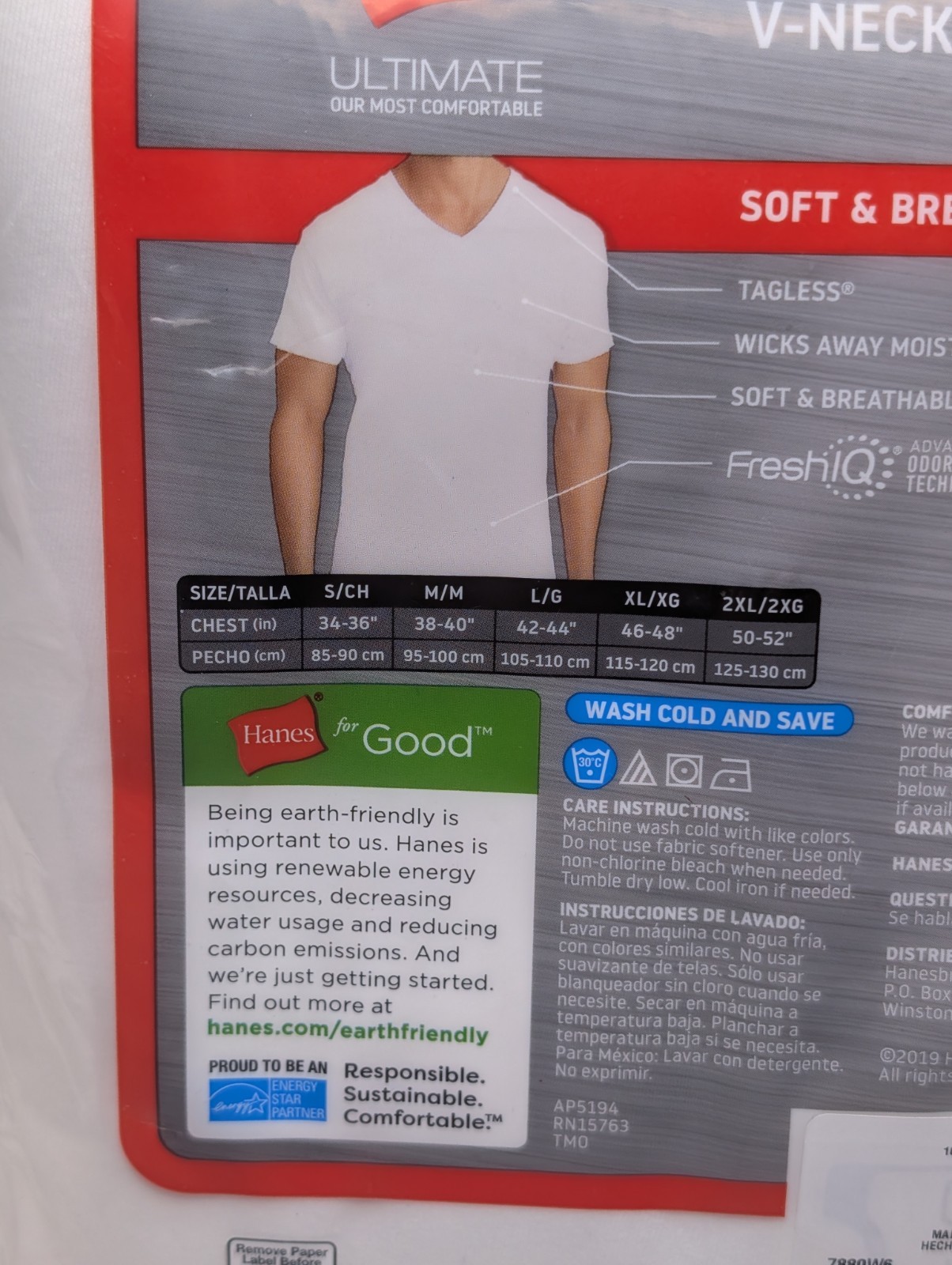 Hanes Ultimate V Neck T Shirts 6 Pack XL White Tagless Undershirts New Sealed