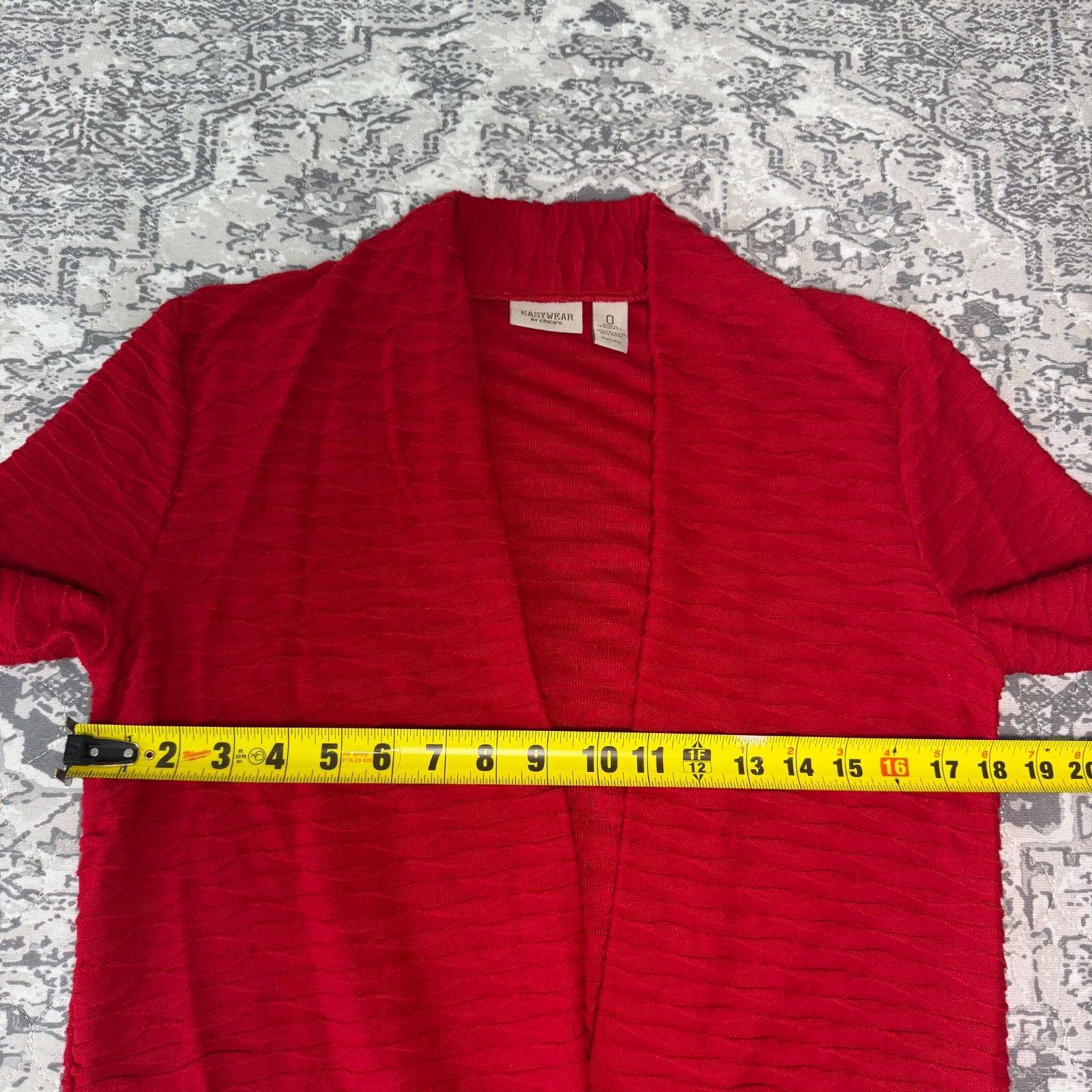 Chico’s Easy Wear Red Lightweight Open Cardigan Size 0 (Small/Medium)