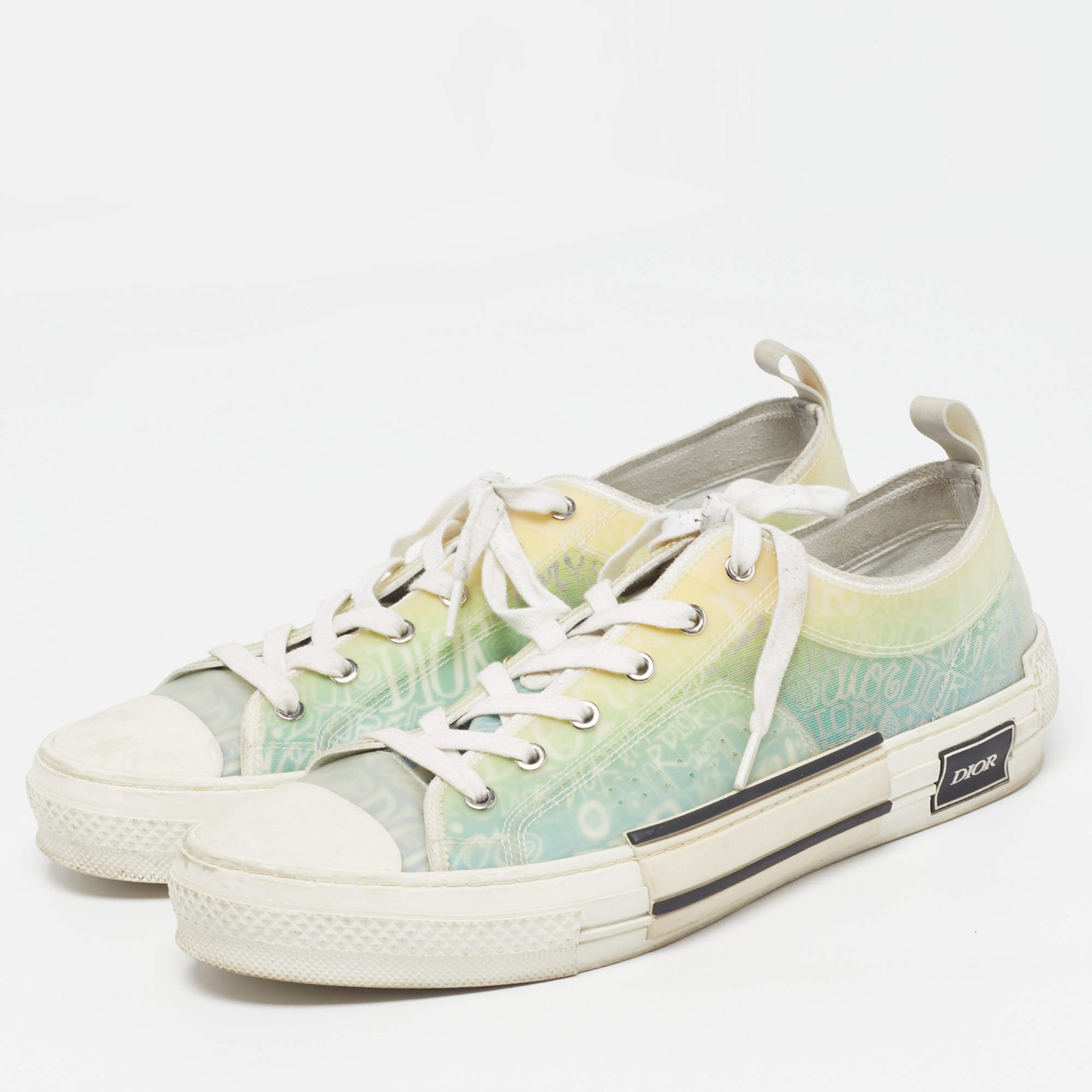 Dior B23 Size 46 Multicolor Oblique Mesh and PVC Low Top Sneakers