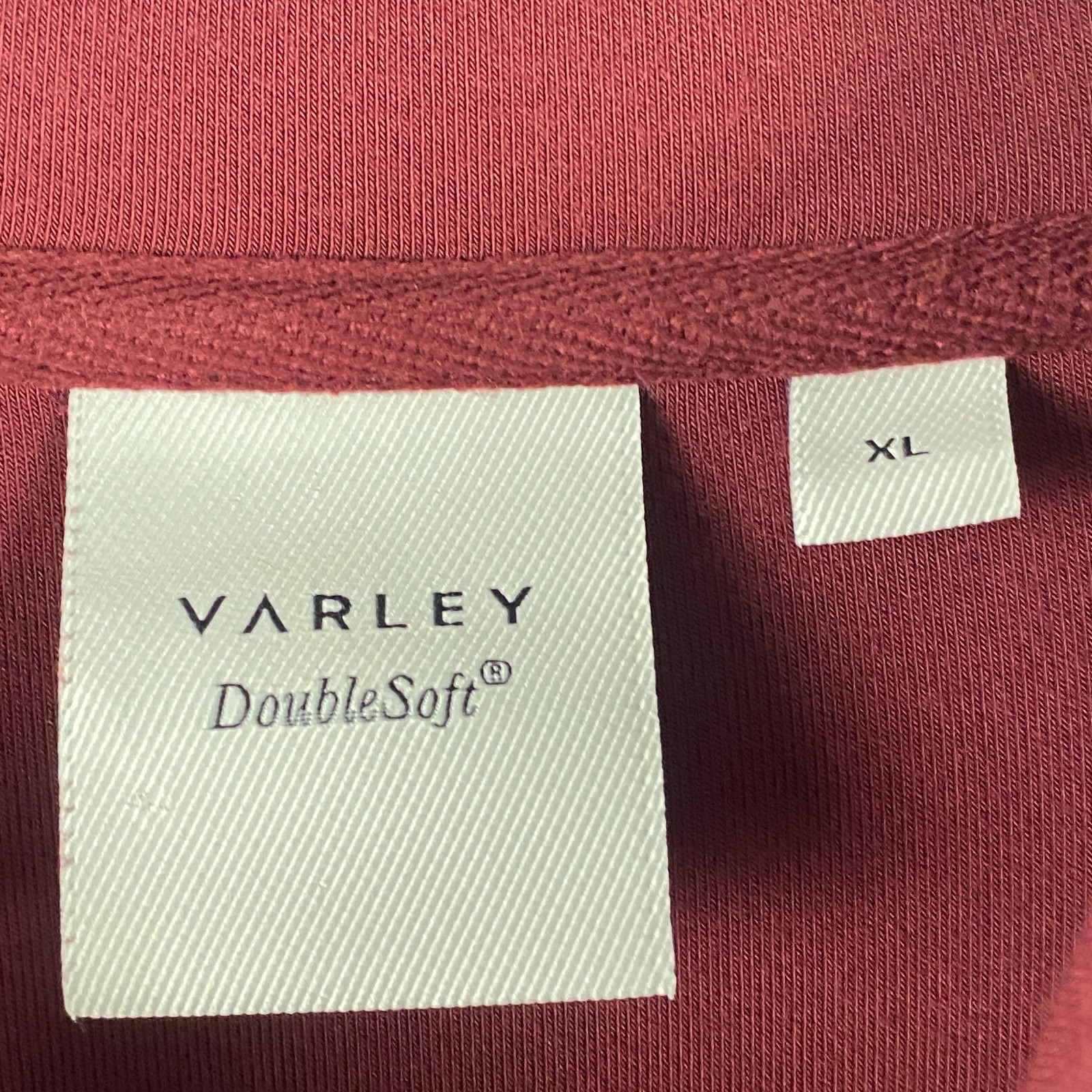 Varley Betsy Sweat Doublesoft Cowl Neck Drawstring Hem Red Sweatshirt XL