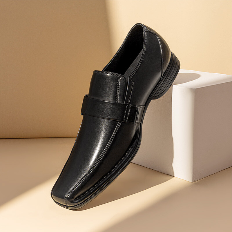 Men Flexible Dress Shoes Oxford Slip On Business Square Toe Loafer Shoes