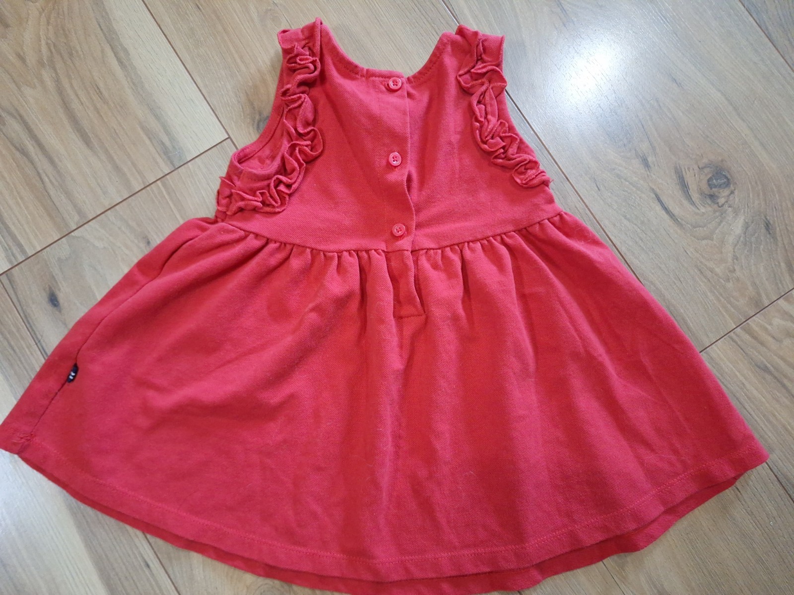 Nautica Girl’s Sleeveless Ruffled Size 4T Red Dress Cotton/Polyester Blend