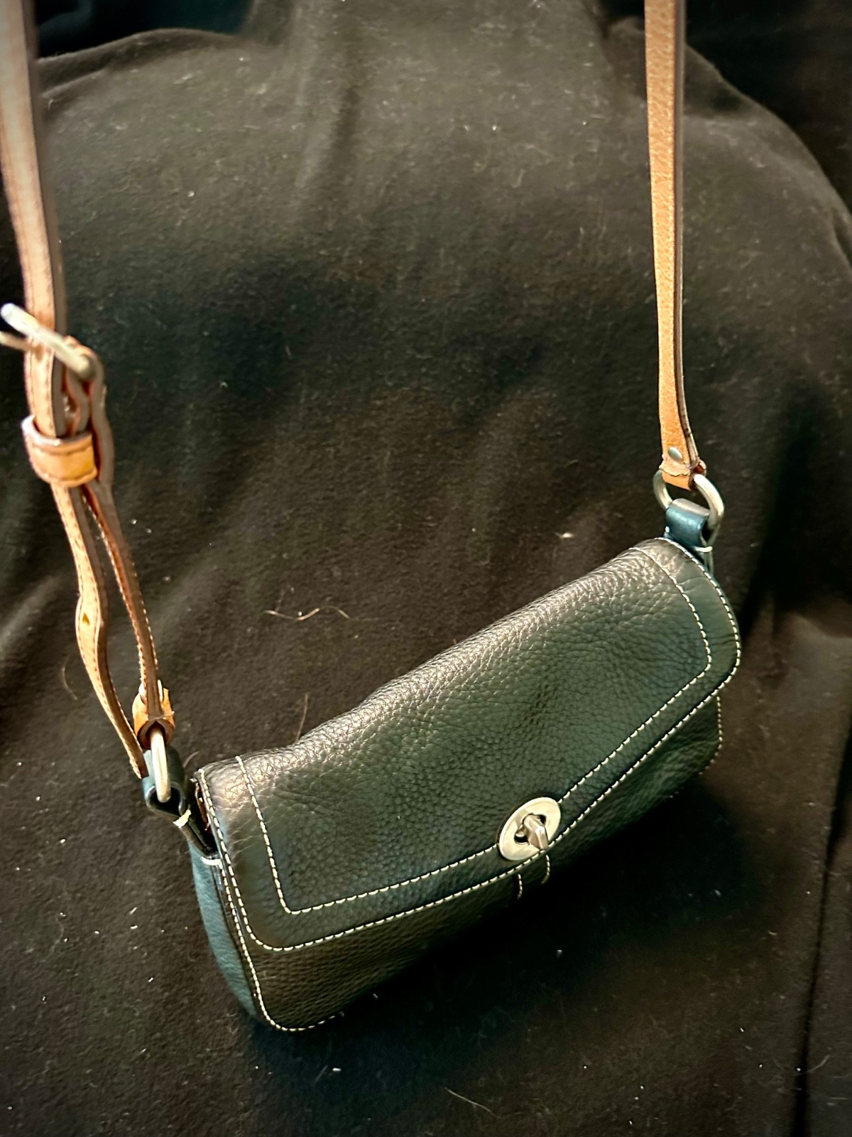Coach Chelsea Turnlock black pebbled leather crossbody bag