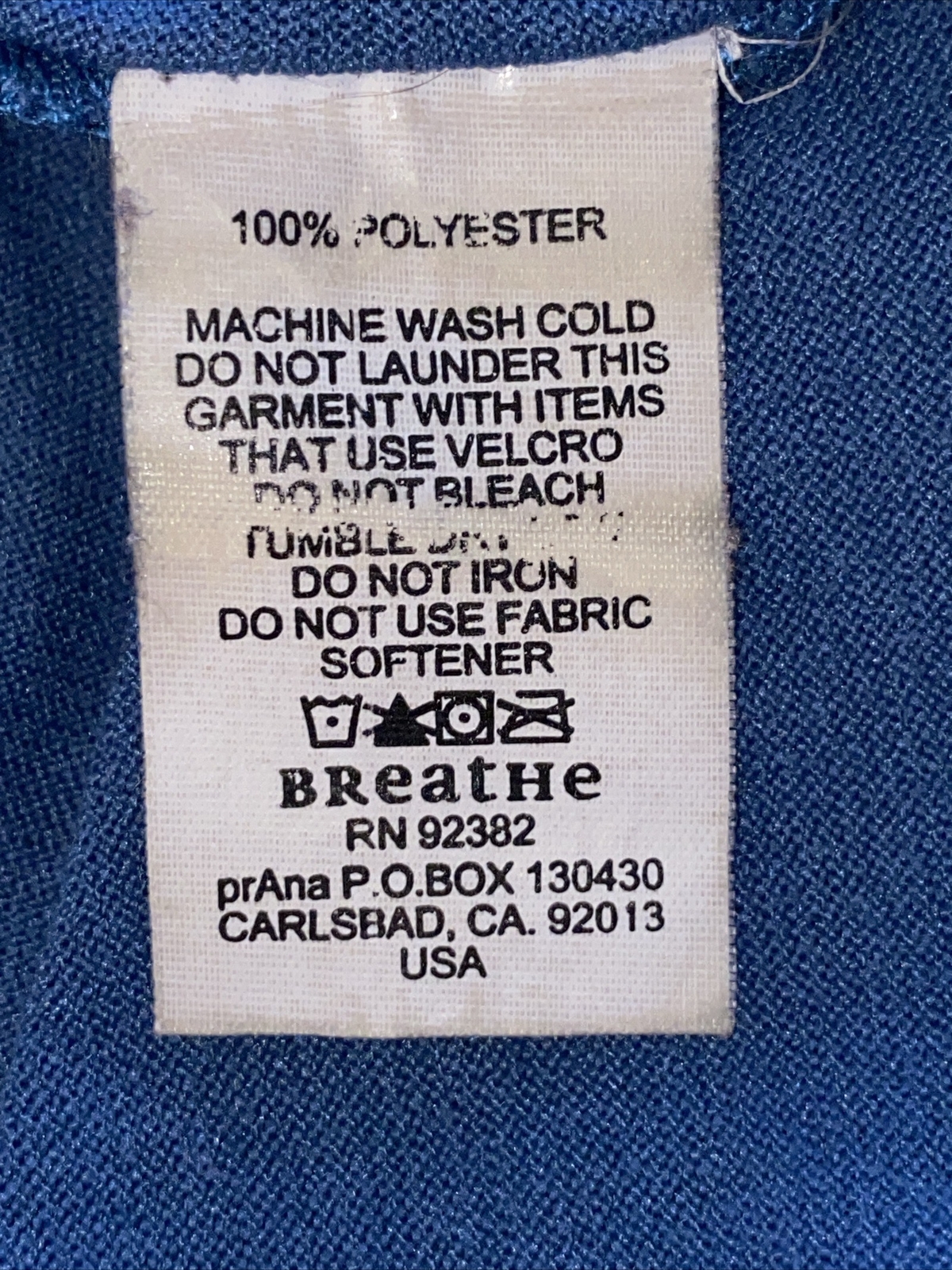 Prana Athletic Top Size S Across Chest 19.5” L 24.5” Made In USA See Pics Women