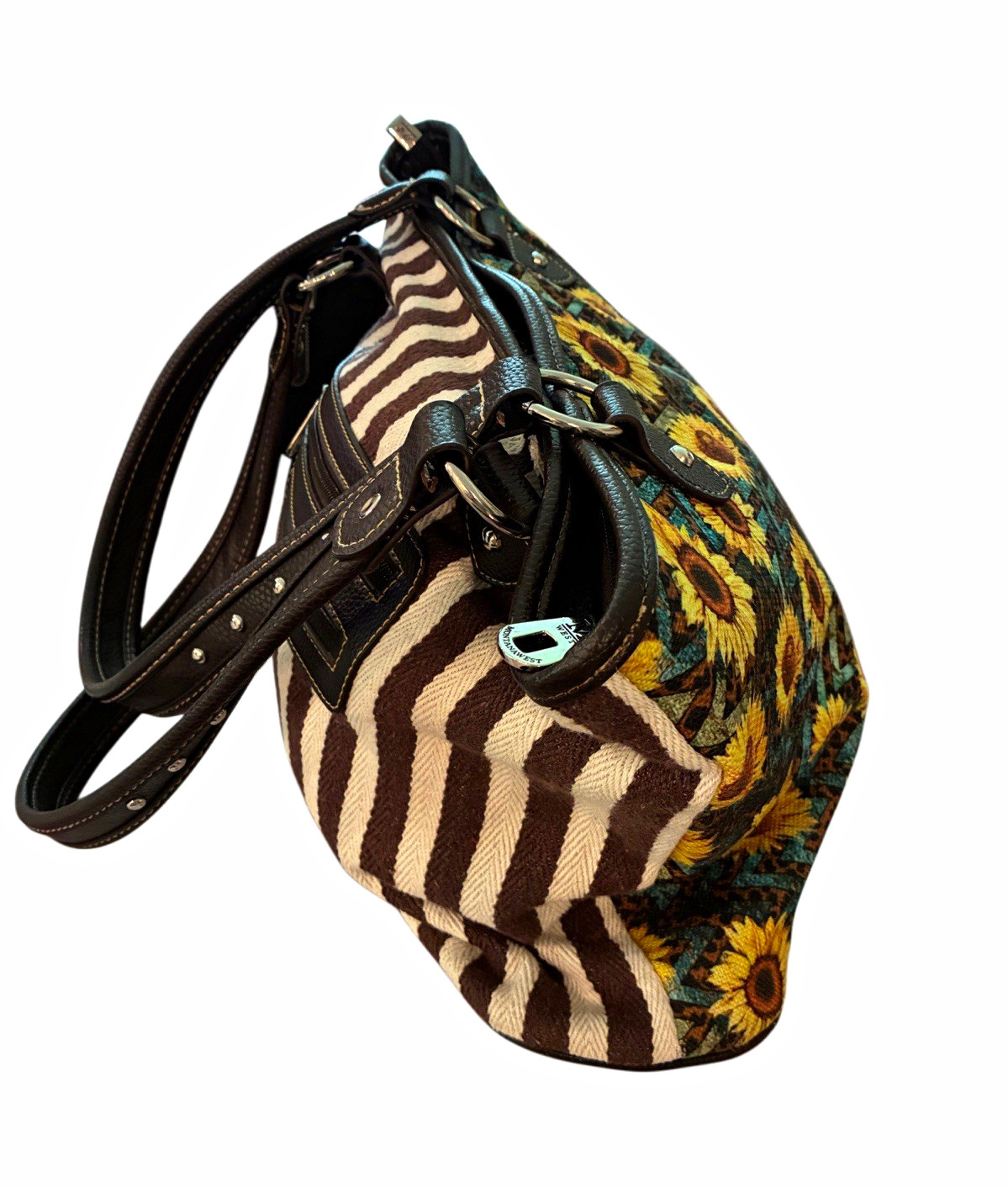Montana West Sunflower & Zebra Print Large Tote Bag, Zip, Detachable Strap