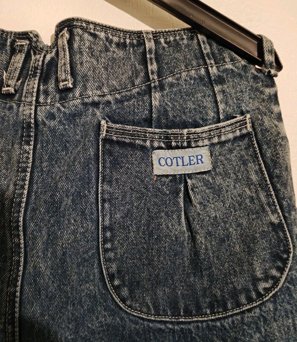 Vintage Cotler Acid Stone Washed Blue Relaxed Tapered High Waist