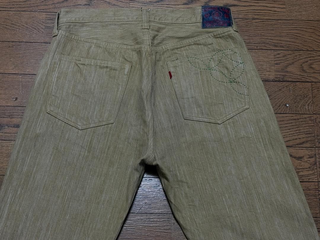 Sugar Cane SC40302 Beautiful Selvedge Denim Japan Rare F/S Pants Brown Beige 34