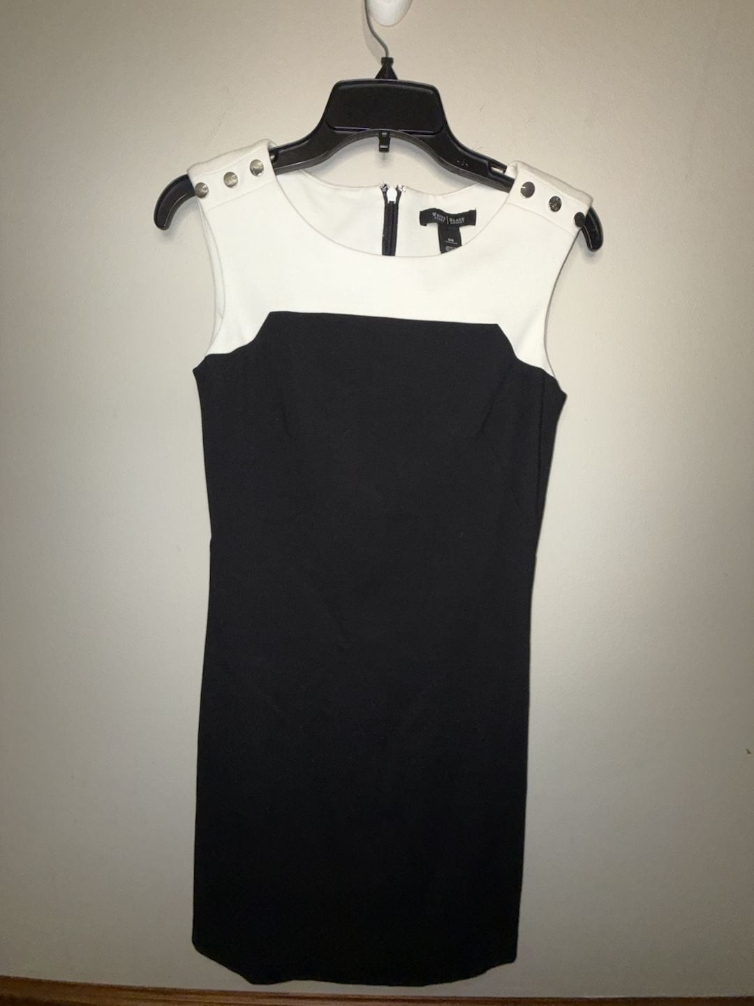 White House Black Market Colorblock Sheath Dress with Shoulder Buttons
