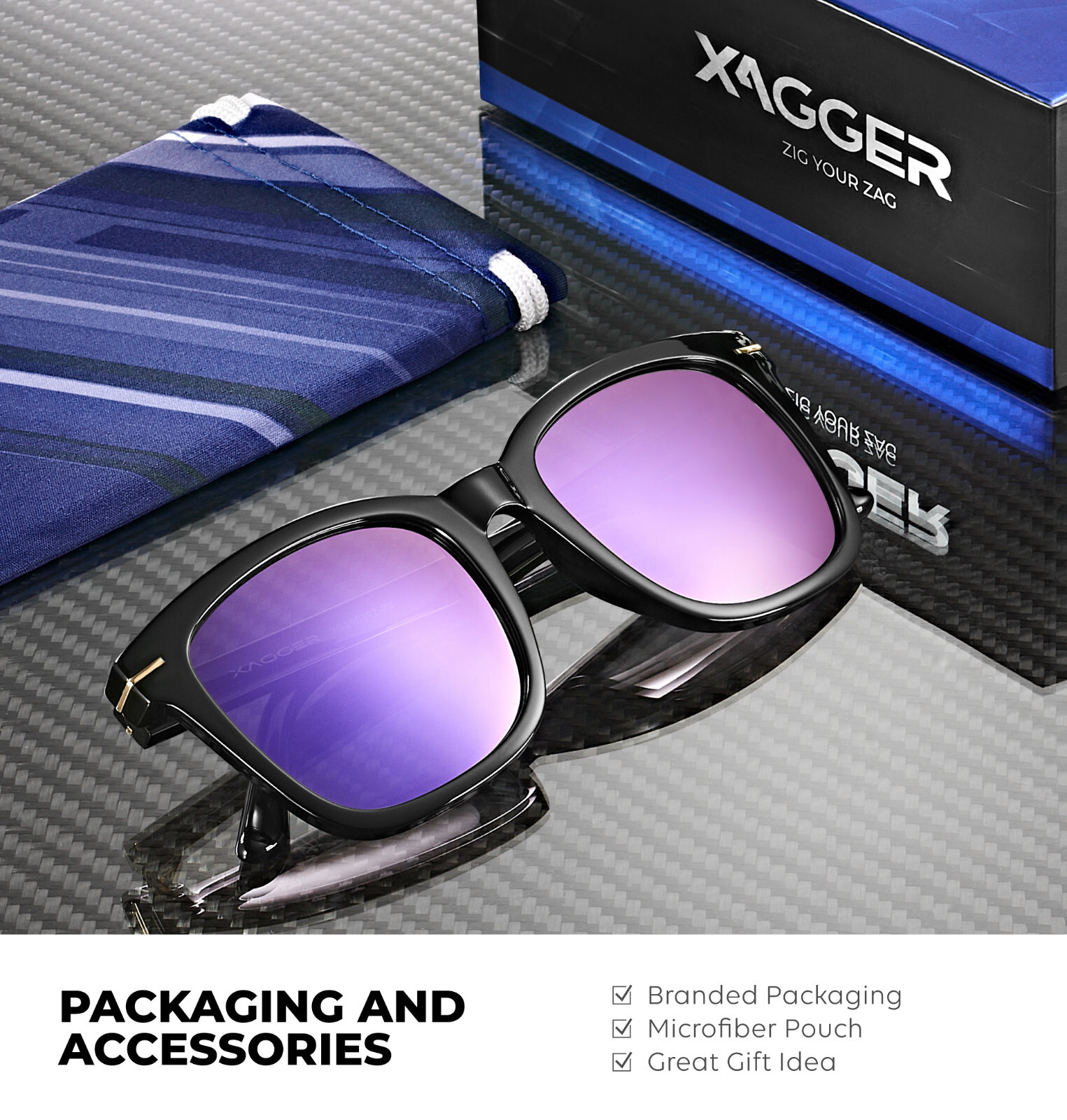 Xagger Square Polarized Mirrored Sunglasses for Women Colorful Neon 80s Retro