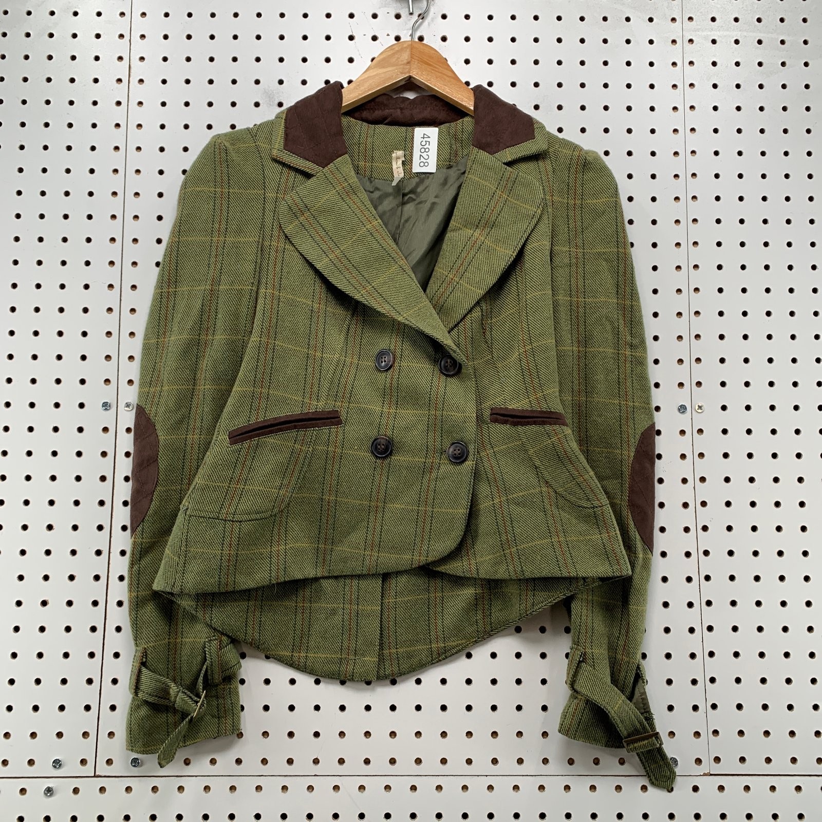 Anthropologie Willow & Clay RIding Jacket Womens Green Equestrian Wool Blend
