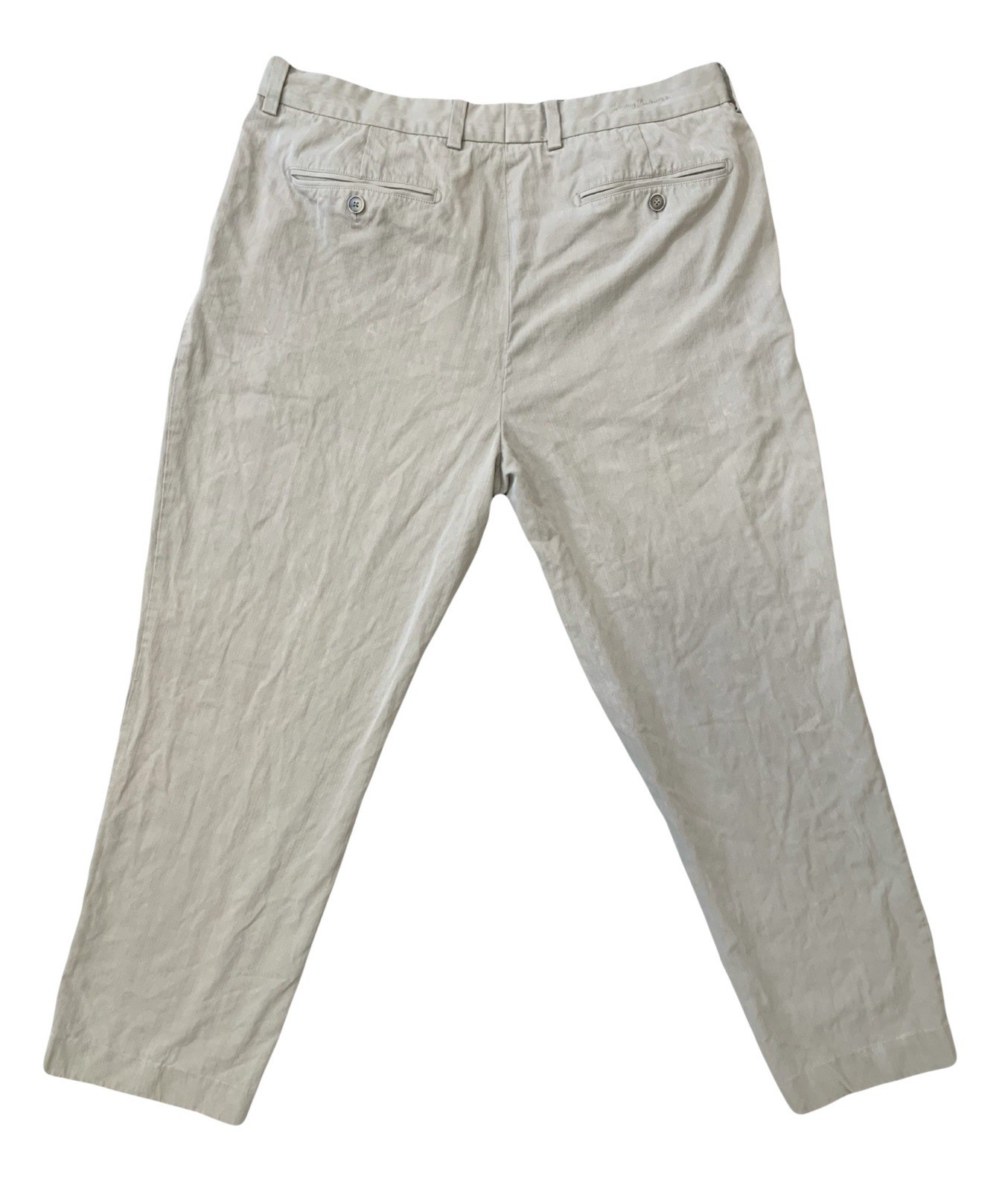 Tommy Bahama Pants Mens 36×34 Silk Rayon From Bamboo Pleated Dress Trousers Tan