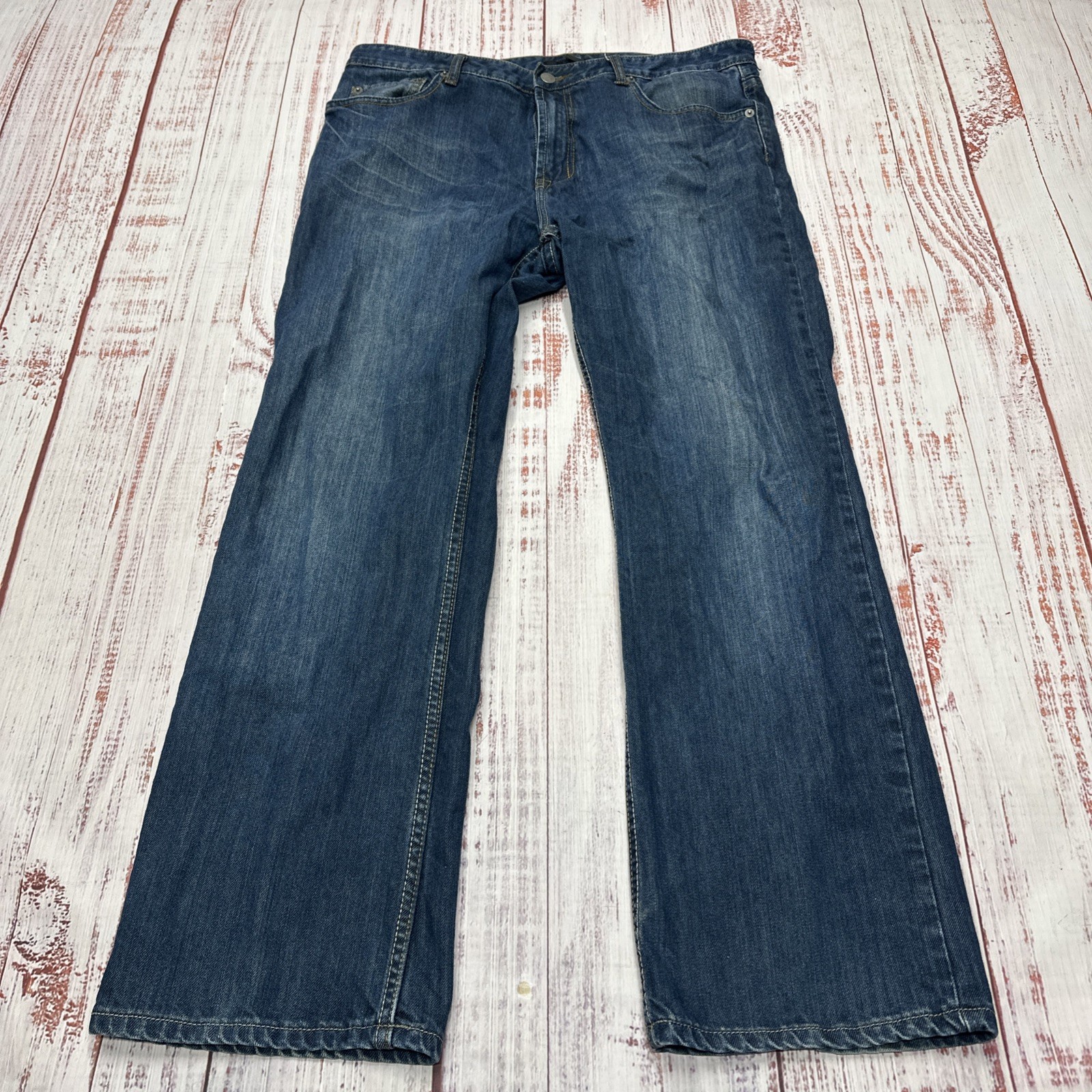 Alfani Jeans Men’s Size 34×30 Blue Denim Straight Leg Casual Comfort Bootcut