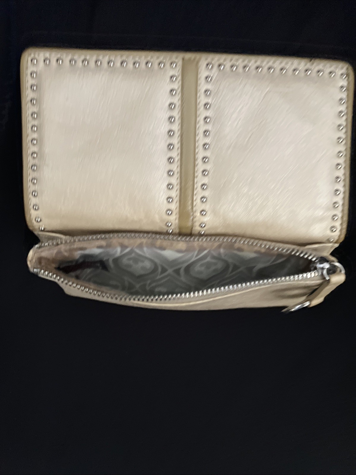 Brighton Tan Leather Wallet Silver Details Multi Pocket Organizer Western