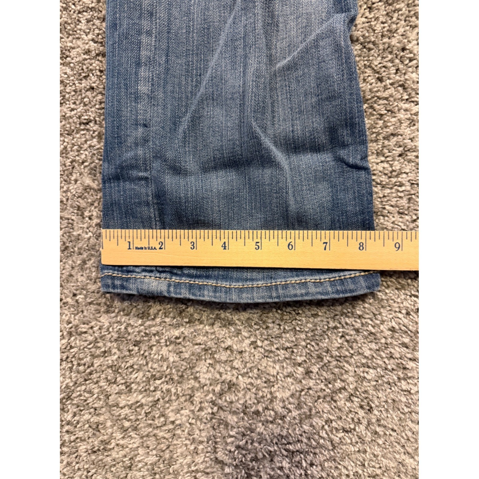 BKE Jeans Mens 31R Blue Aiden Straight Stretch Faded Distressed Denim Pants *