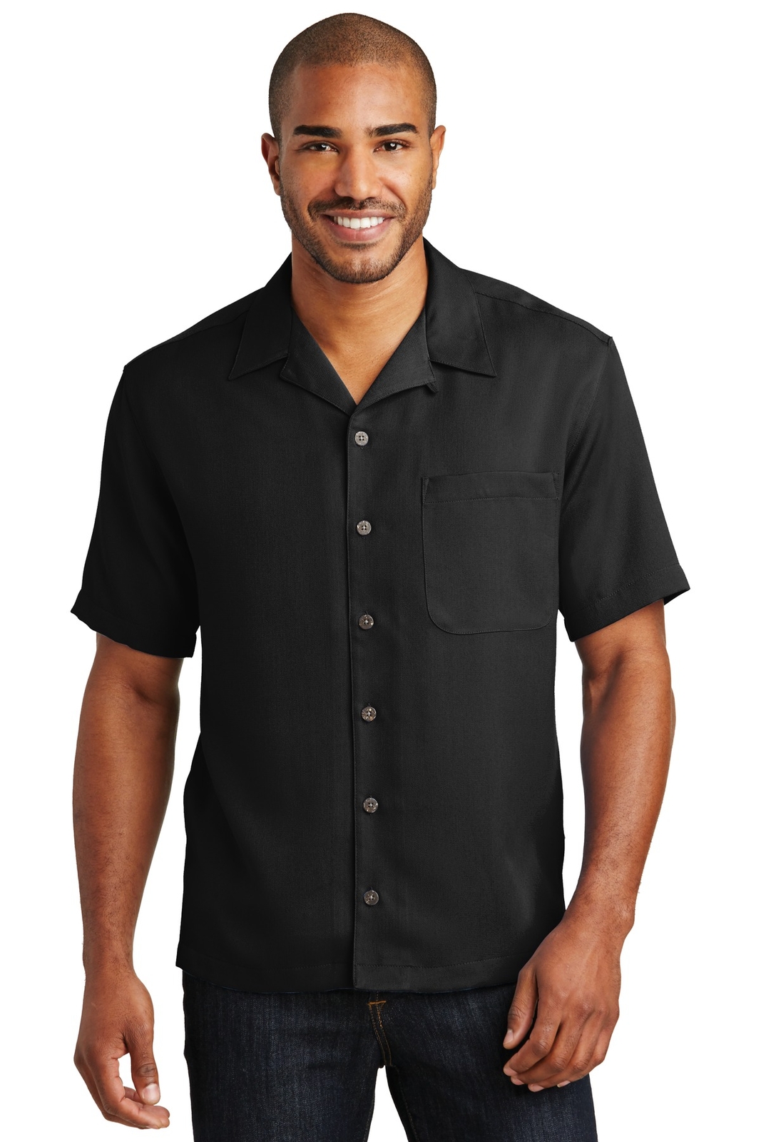 Port Authority S535 Mens Short Sleeve Easy Care Camp Shirt With Pocket