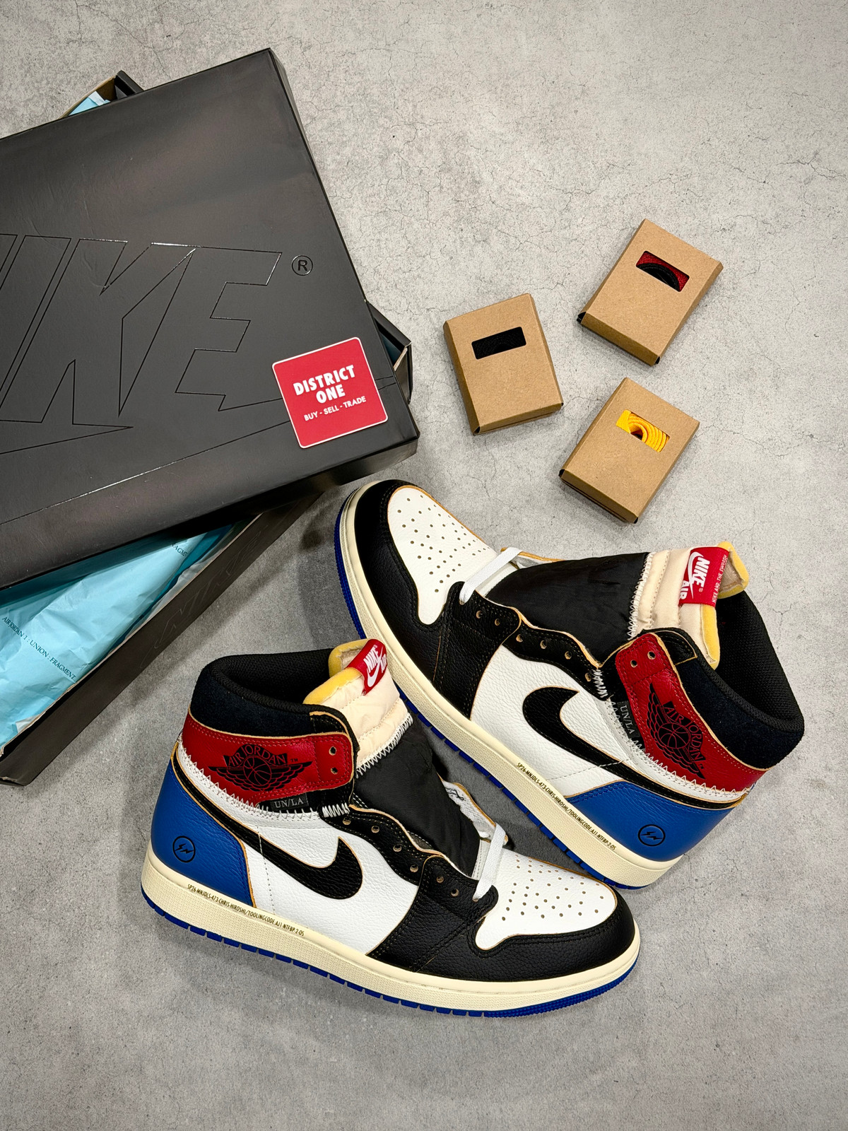 IO7847 002 Air Jordan 1 Retro High OG Fragment Union LA Varsity Red Sport Royal