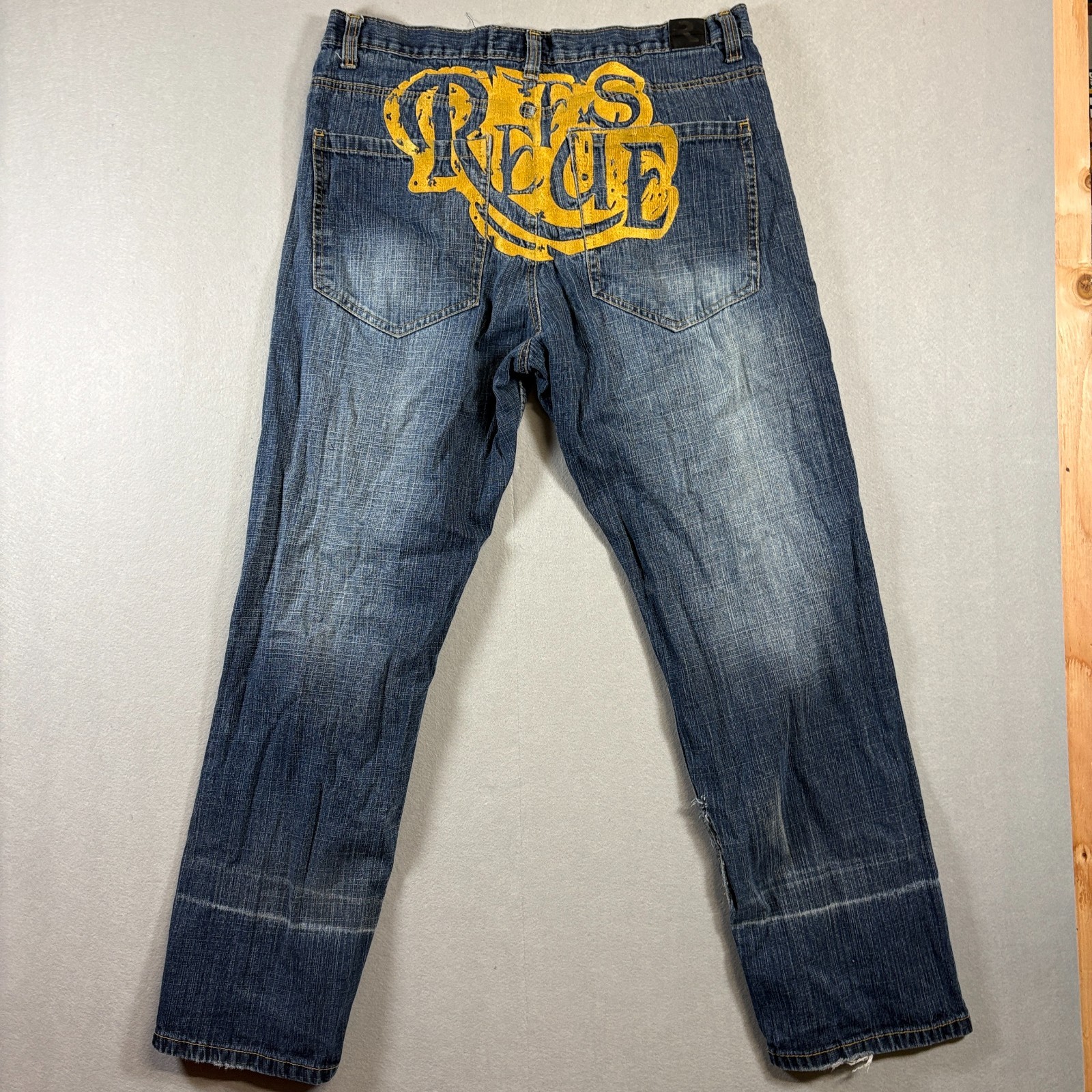 Refuse Denim Straight Leg Jeans W36 L32 Fits Like 34X31 Blue Wash Streetwear