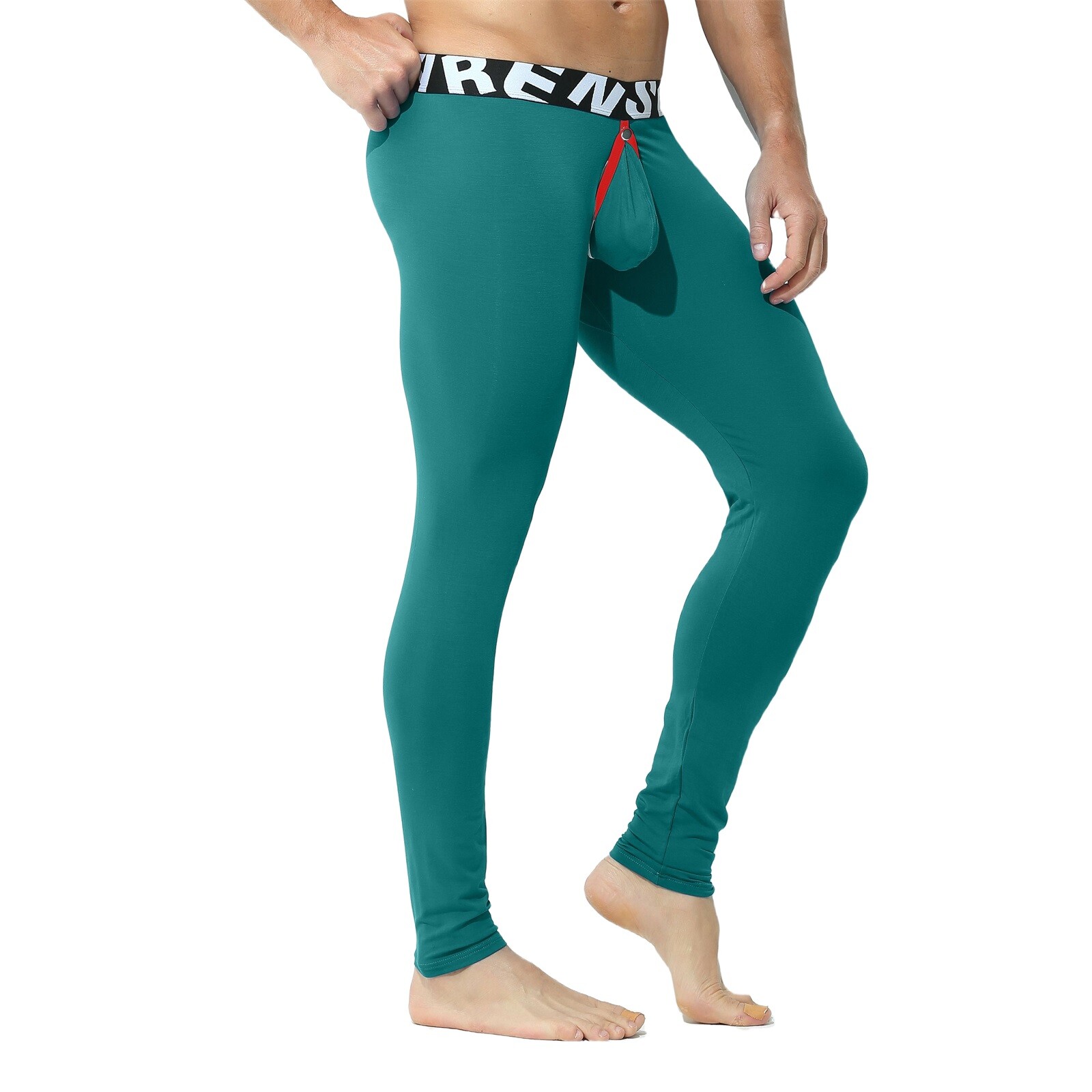 Men Sexy Thermal Long Johns Legging Pants U Convex Seperate Pouch Soft Underwear