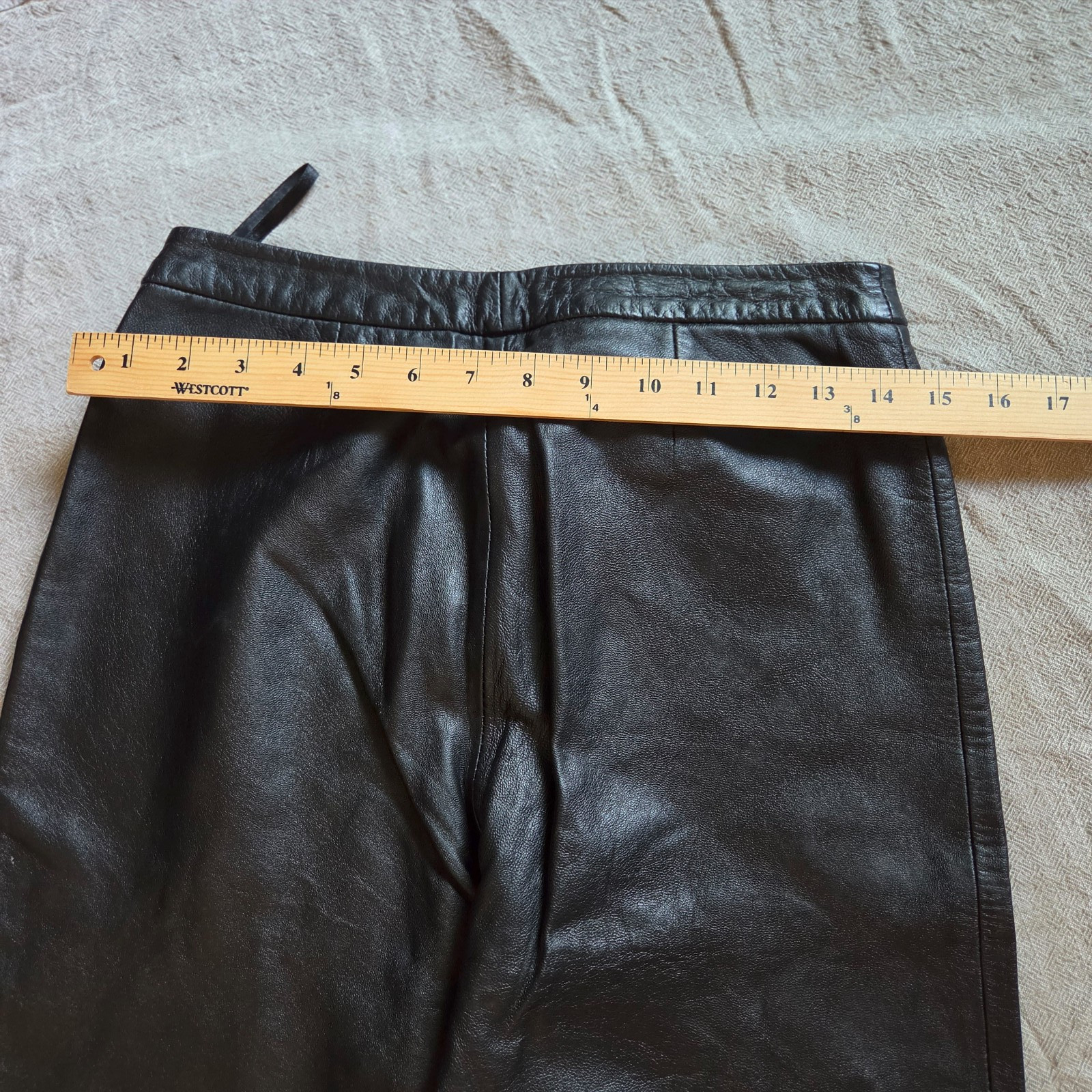 Vintage Y2K I.N.C. Straight Leg Black 100% Leather lining Pants Womens Size 4