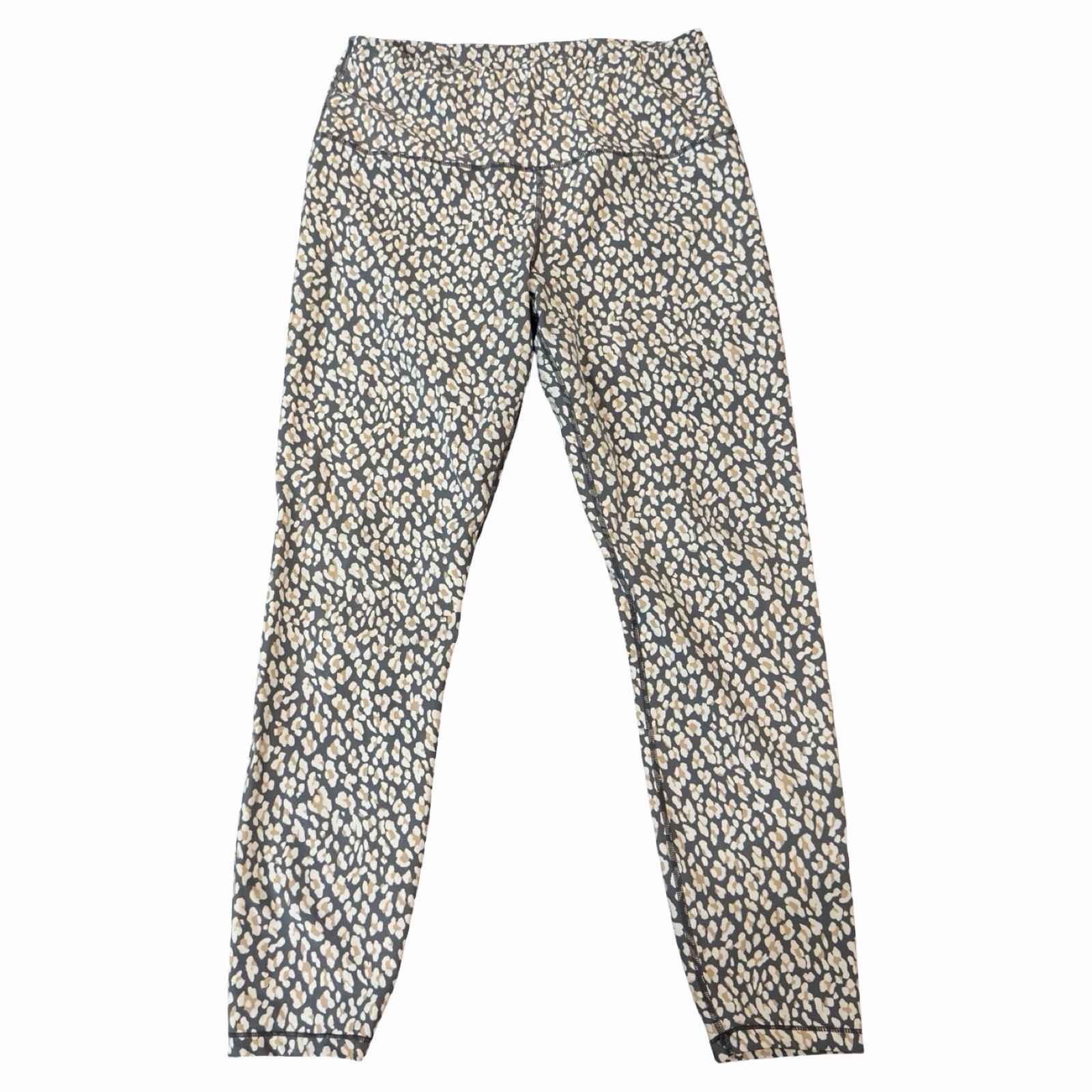 VARLEY Century Lead Cheetah High Rise Leggings XL Gray Cream 26″ Inseam
