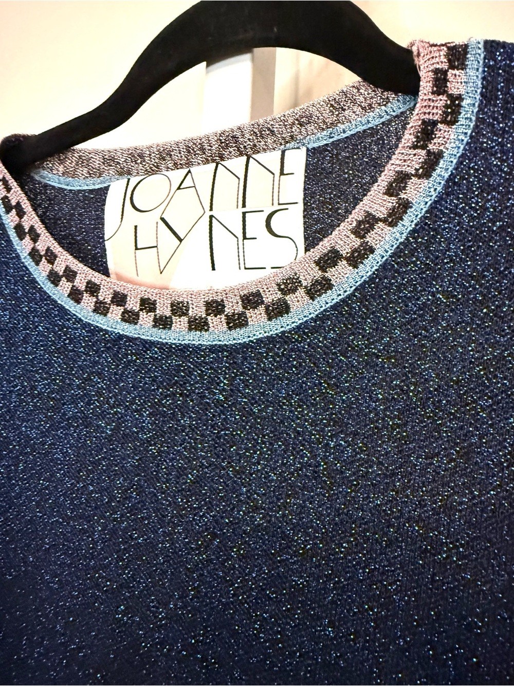 Joanne Hynes Shimmer Knit Colorblock Sweater Top Bell Sleeve Size S