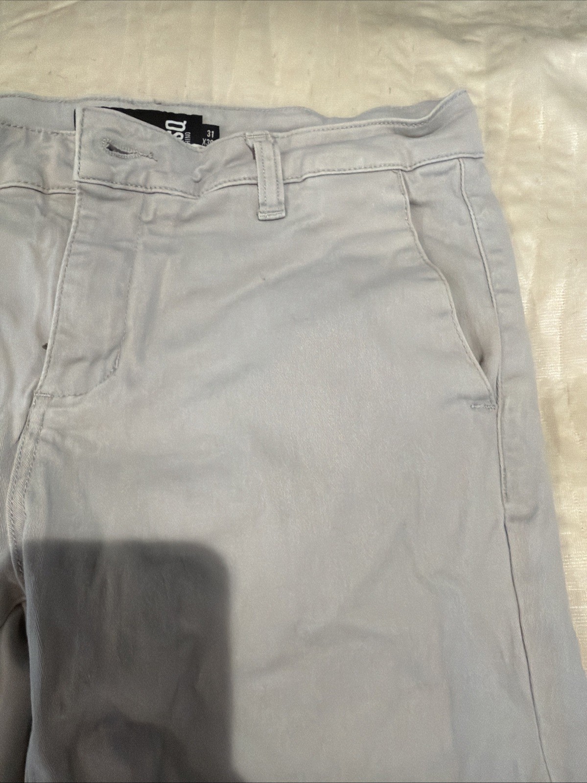 RSQ London Skinny Chino Pants Mens 30×32 Khaki Stretch Flat Front Casual