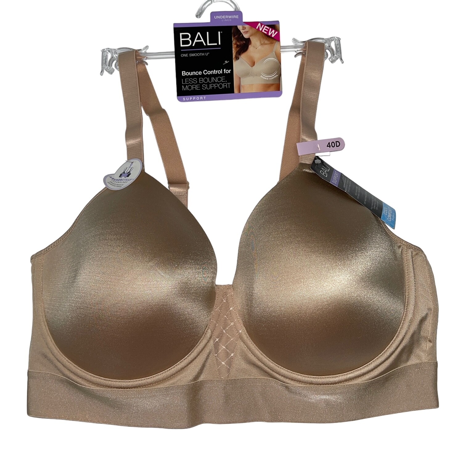 Bali Bra Underwire Bounce Control Wide Support Band Smoothing Cool Comfort 3456