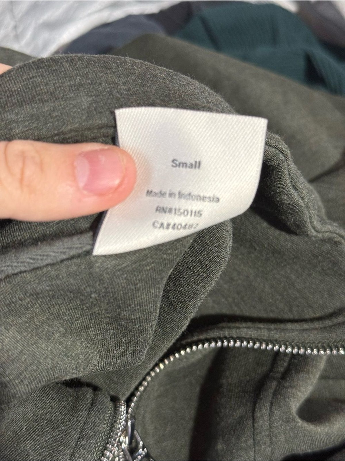 Varley Hawley Half Zip Sweatshirt in Olive Marl DOUBLESOFT Size Small