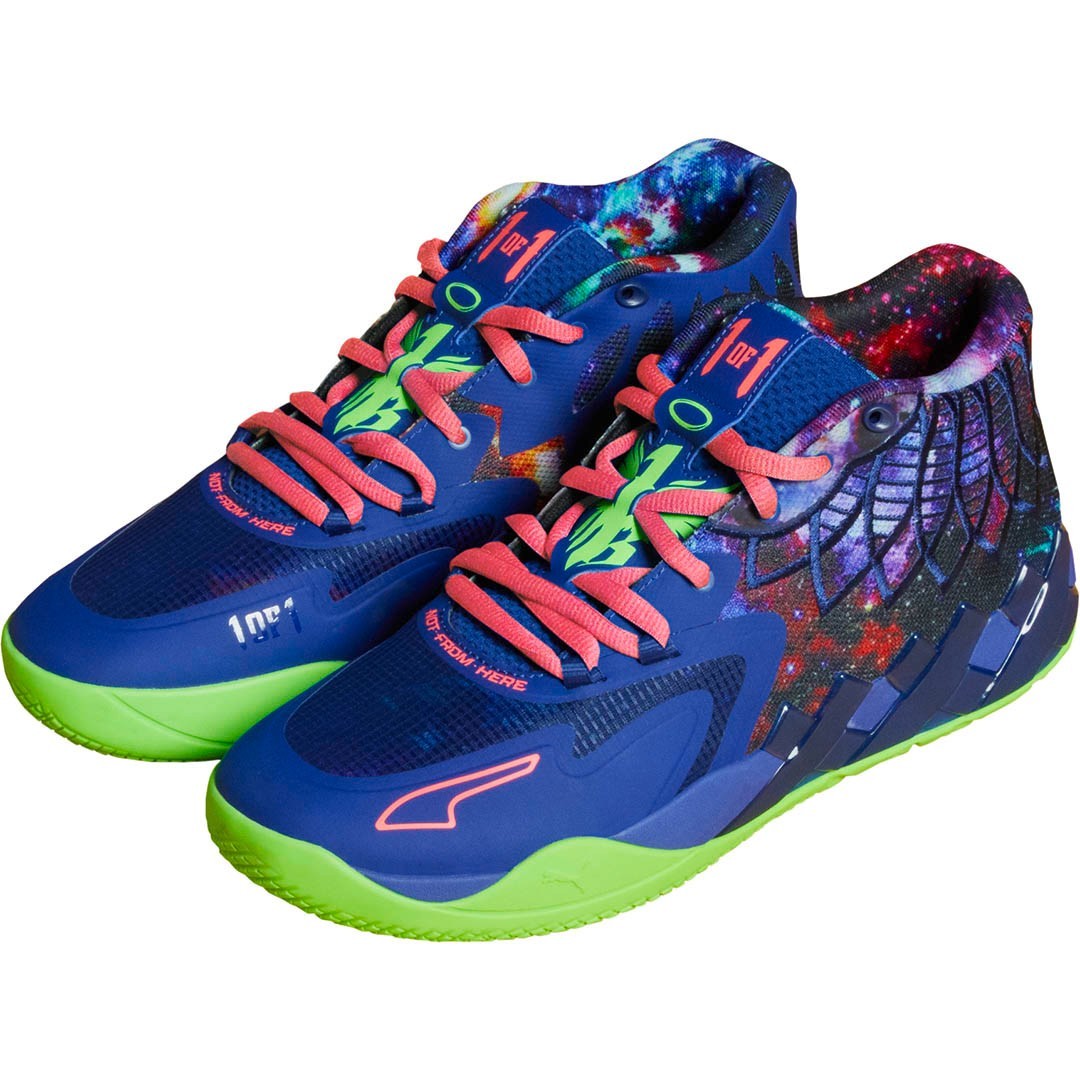 Puma MB.01 US 14 Men’s Blue Green Galaxy Basketball LaMelo Ball 376677 07 NIB