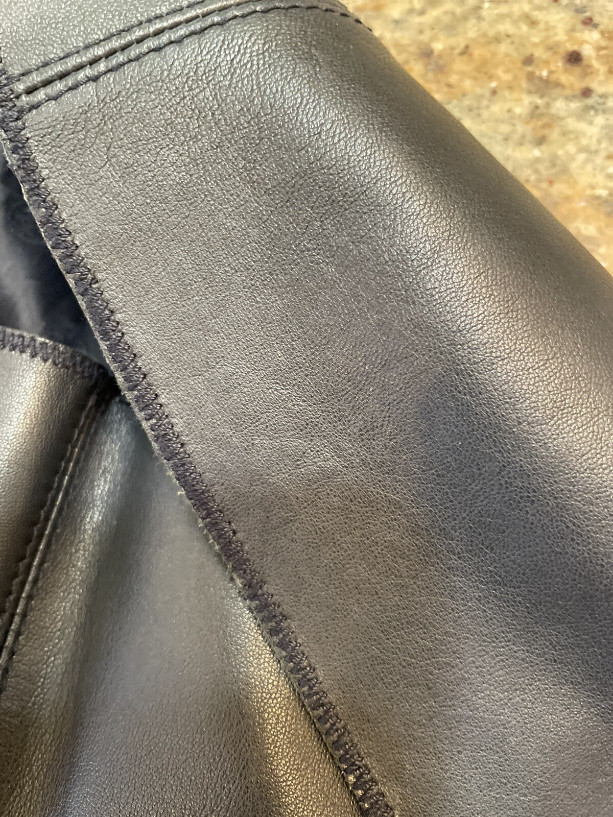 Tory Birch navy blue Lambskin leather skirt size 12.