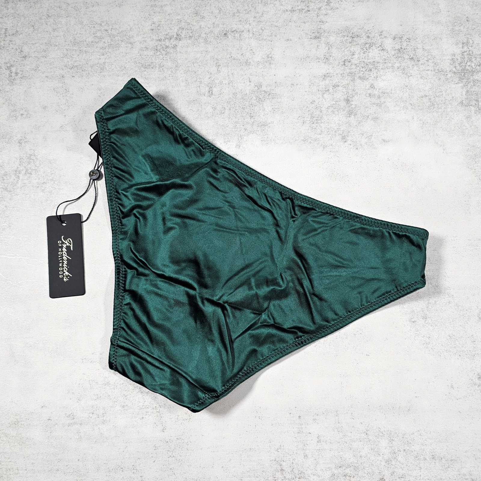 Frederick’s of Hollywood Silky Liquid Satin Hipster Panties, Emerald Green