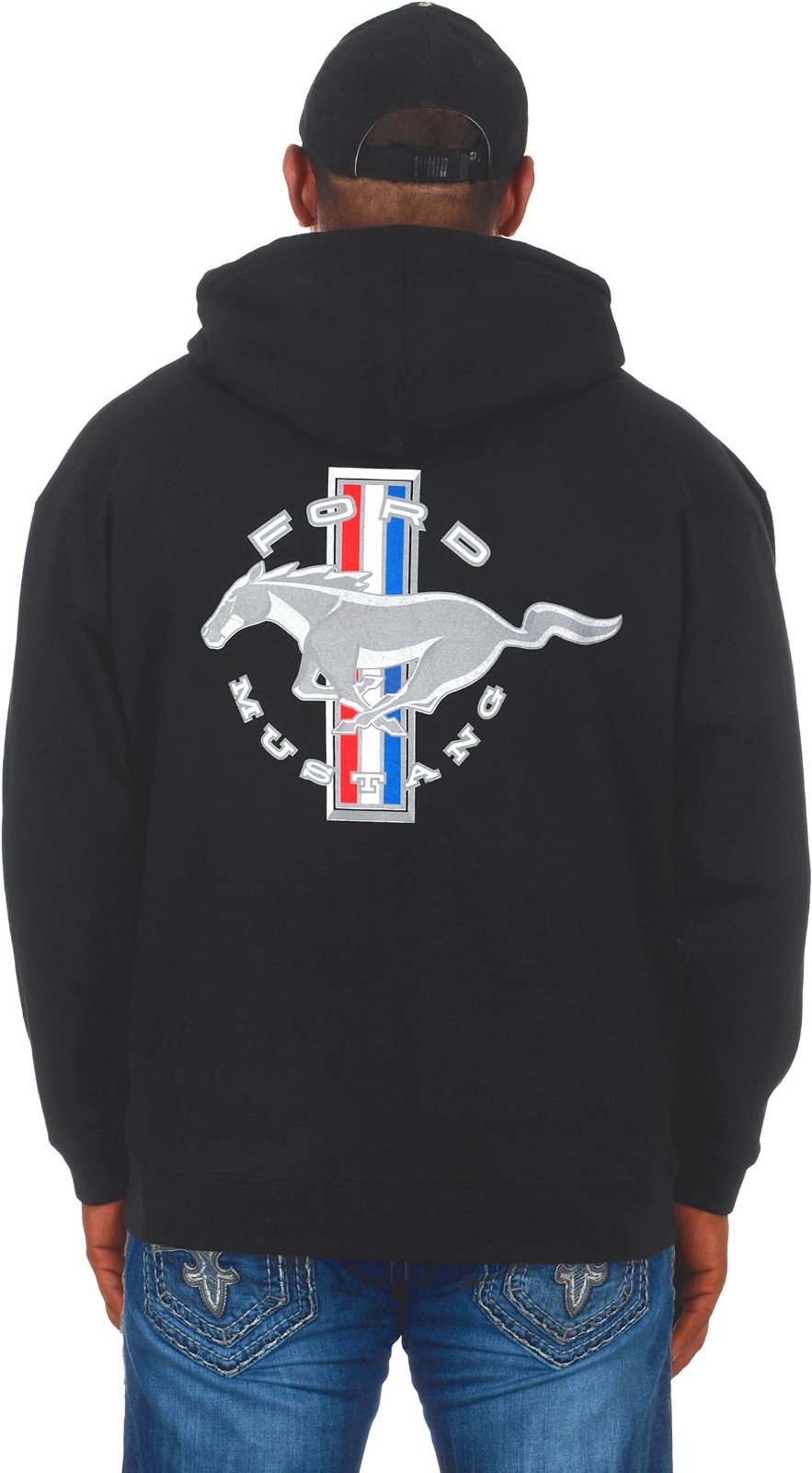 JH Design Ford Mustang Hoodie Men’s Black Licensed Sweatshirt