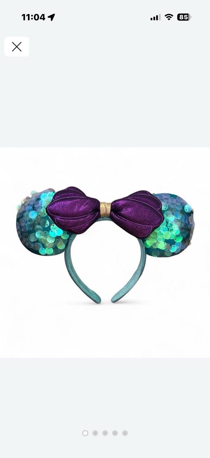 Disney Parks Minnie Ears Little Mermaid Ariel Purple Rare Limited Headband