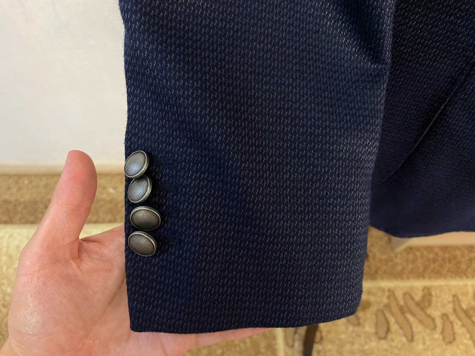 Linea Sartoriale Dark Blue Wool Cashmere Half Lined Silk Italian Blazer 42 EU 52