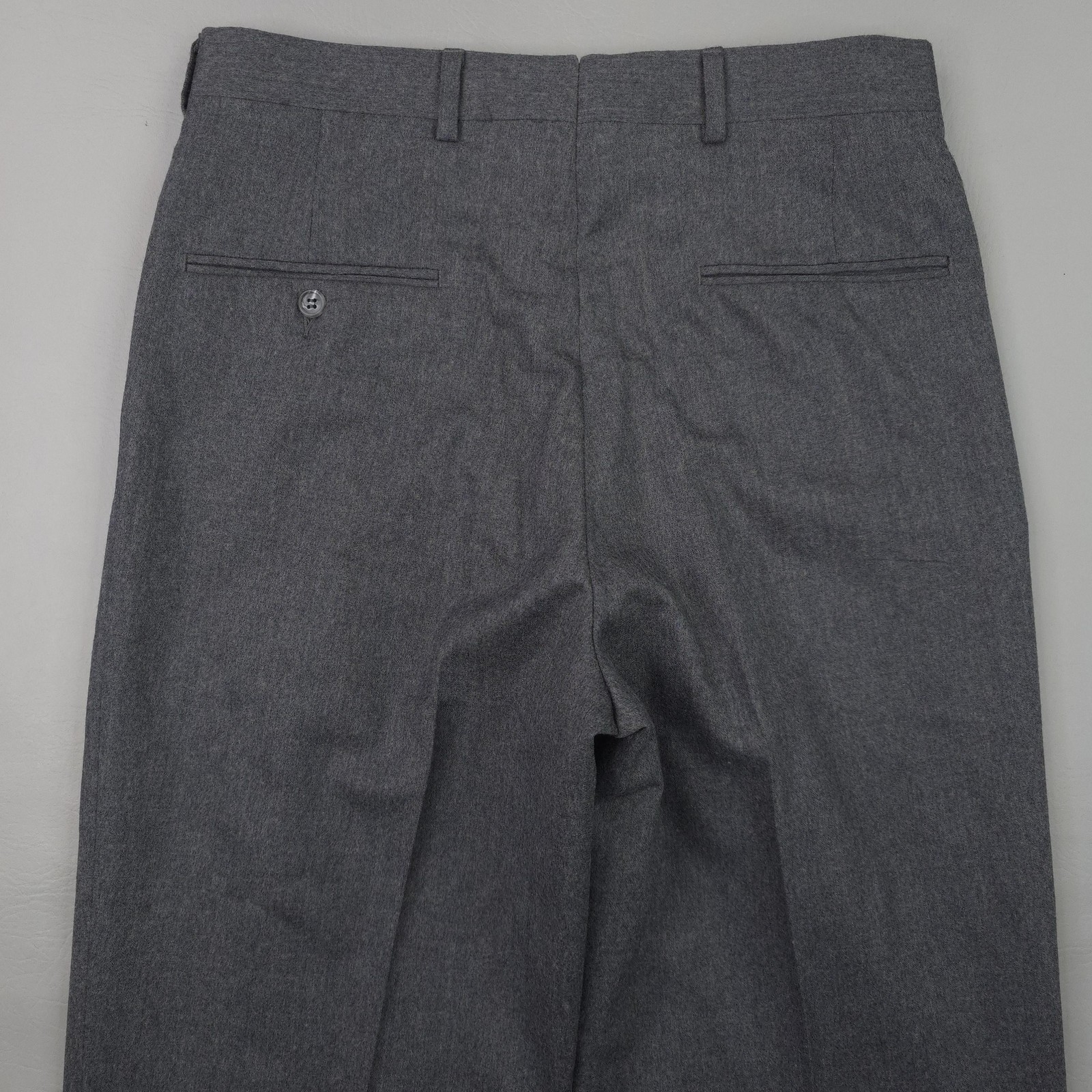 Vintage Jos A Bank Pants Mens 32×36 Gray Wool Pleated Unhemmed USA Executive